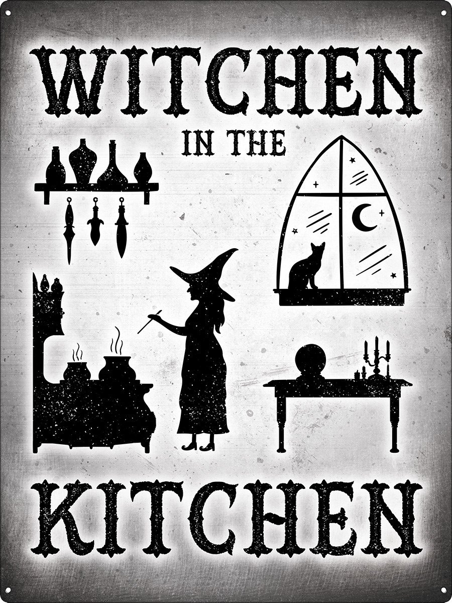 Witchen Kitchen Tin Sign - Vintage Decor for Home & Cafe