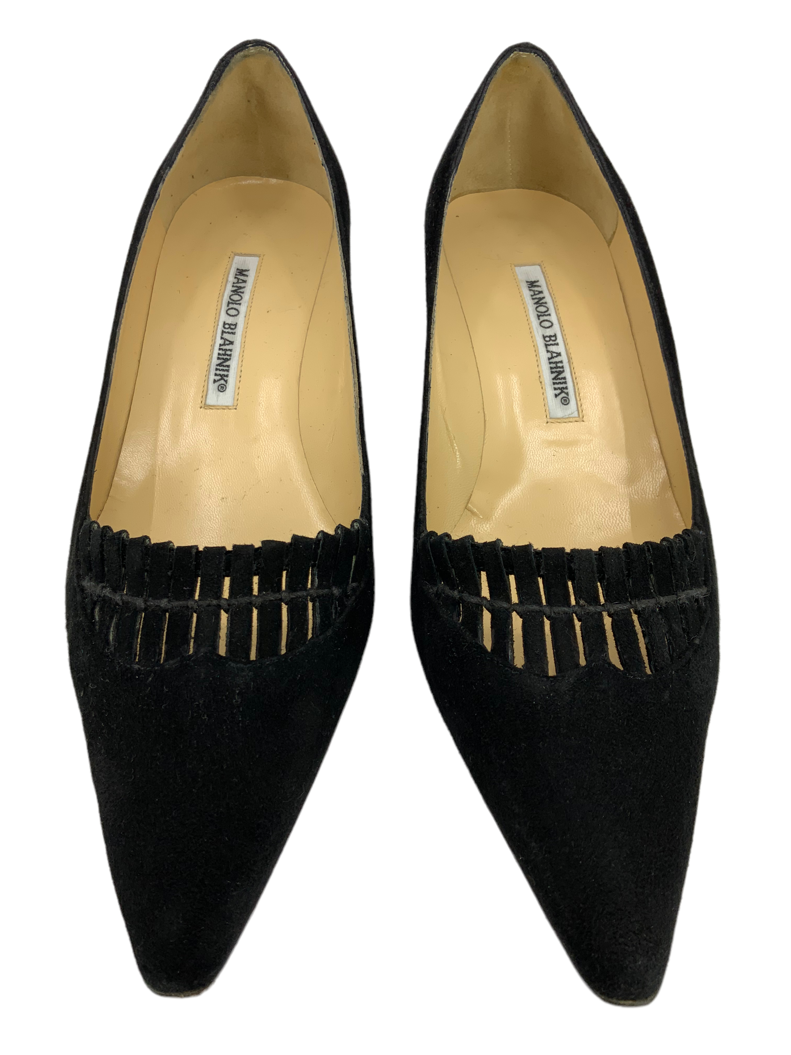 Manolo Blahnik Women's Cutout Suede Heels - Size 9.5 US | Luxury Designer Pumps for Weddings, Parties & Evening Events