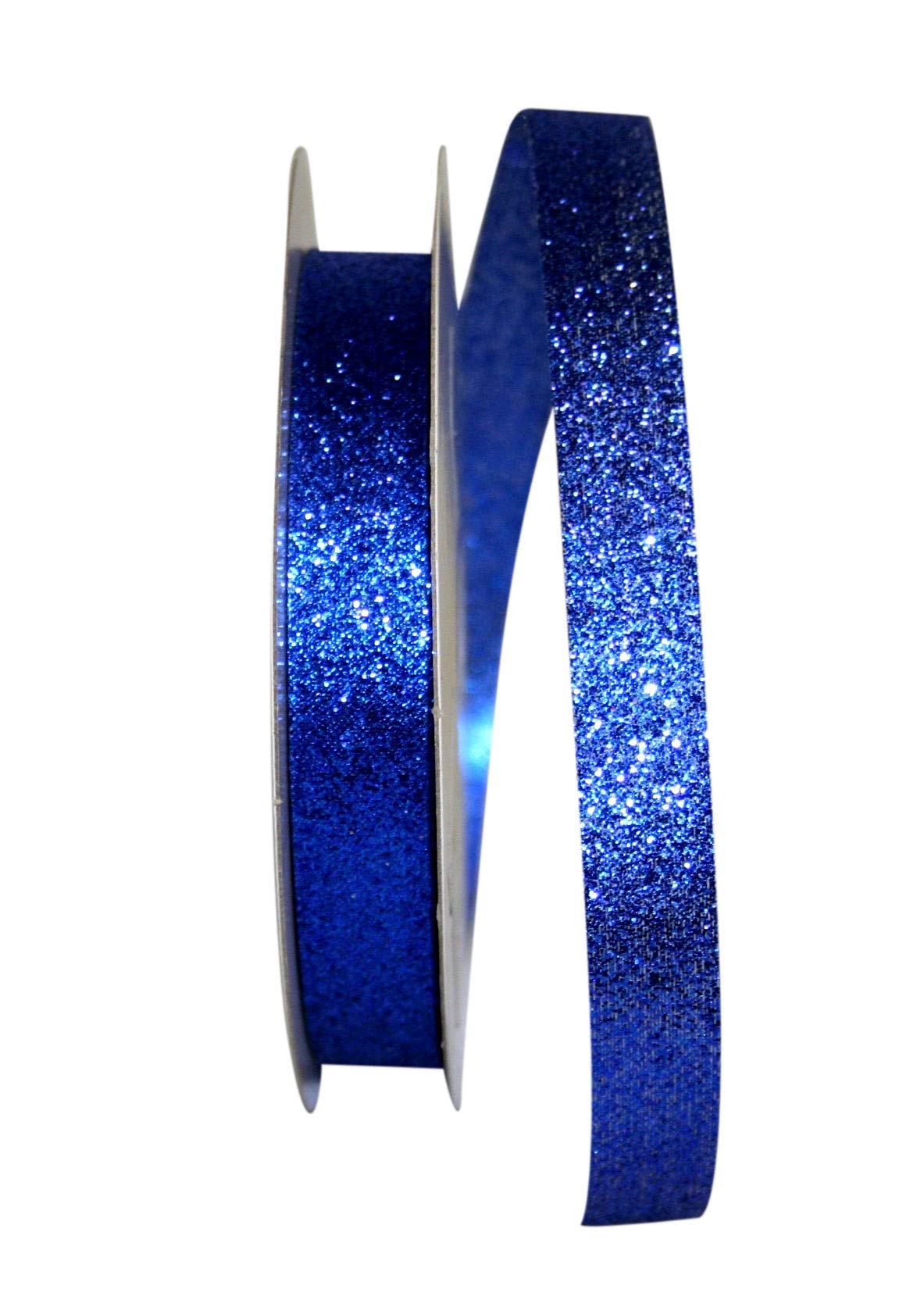 Reliant Ribbon Glitter All Rd Ribbon - 5/8 Inch x 25 Yards, Royal Blue - Perfect for Gift Wrapping, DIY Crafts, Party Decorations, and Scrapbooking
