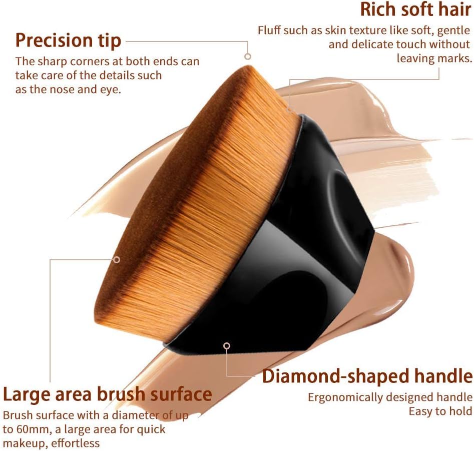 Roktry Petal-Shaped Foundation Brush - Professional Liquid, Cream & Powder Makeup Brush for Flawless Application | Perfect for Daily Makeup, Contouring & Airbrush Finish