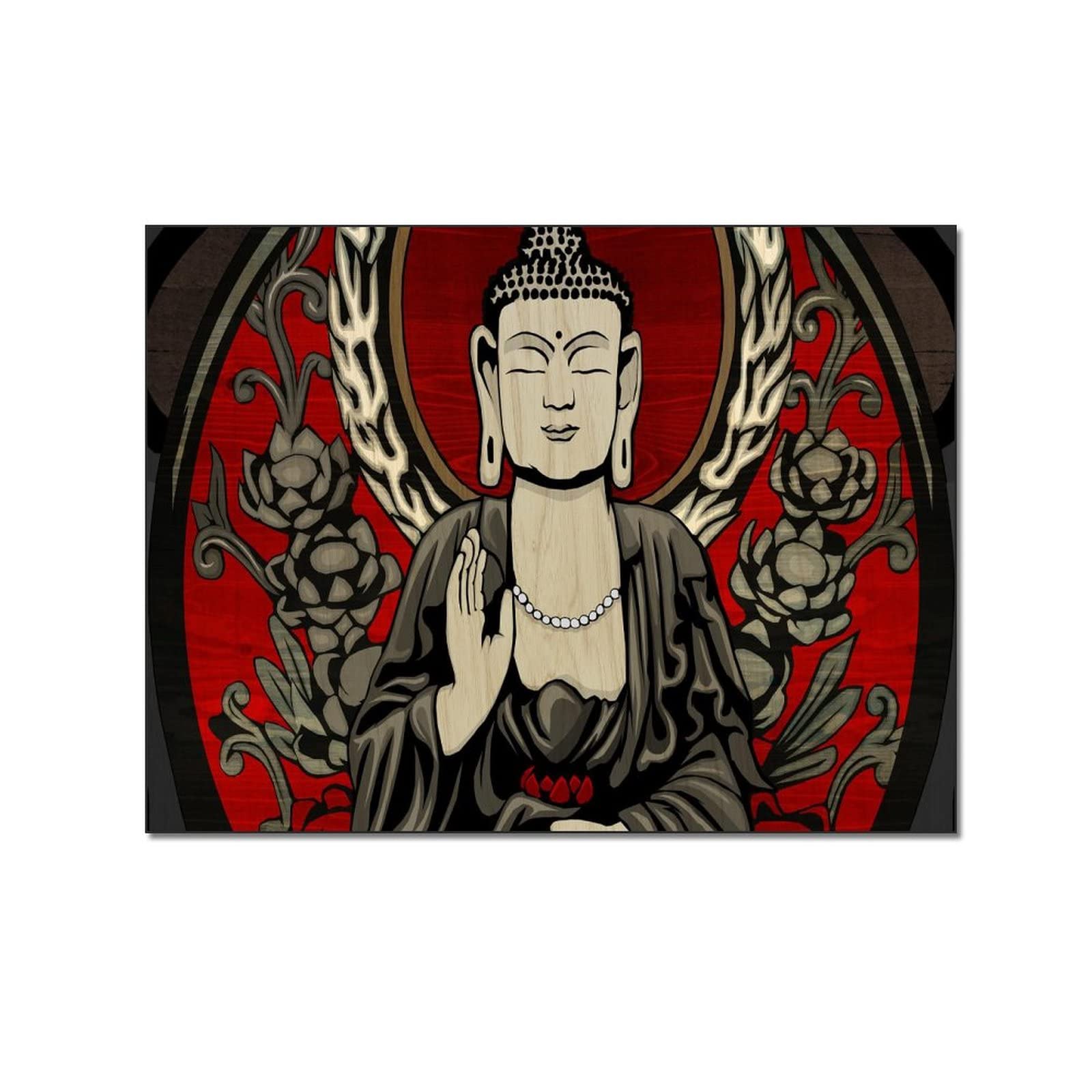 Vintage Buddha Siddhartha Gautama Canvas Wall Art - 24x36 Inch Buddhist Poster for Home Decor, Meditation Room Aesthetic, Yoga Studio & Spiritual Gifts (51x66cm Framed Painting)