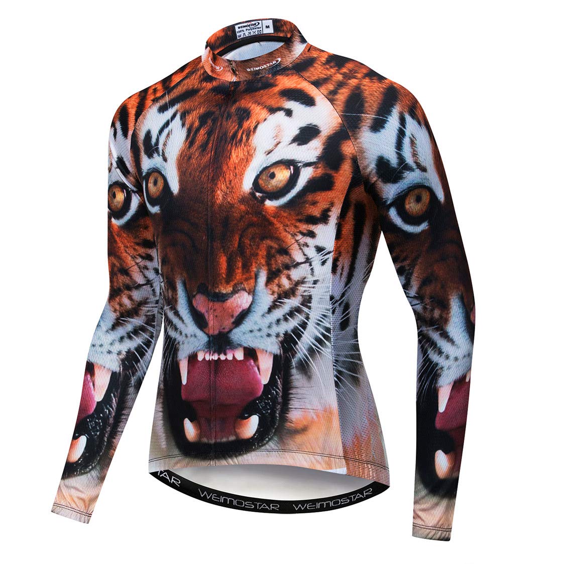 Men's Long Sleeve Cycling Jersey - Breathable Mountain Bike Shirt for MTB & Road Biking - Brown & White Athletic Top - Perfect for Outdoor Training & Mountain Trails - Size M