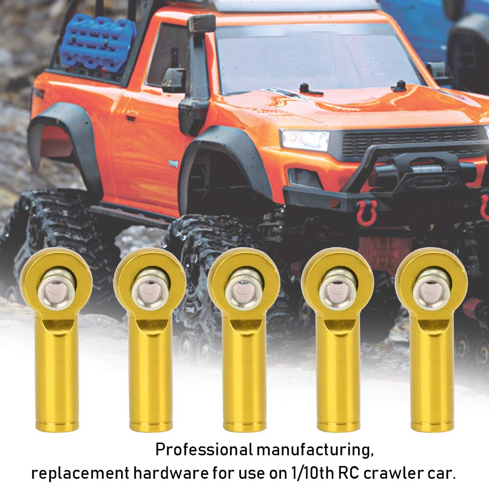 10PCS Aluminum Alloy Ball Head Rod End Link Joints for 1/10 RC Cars, Trucks & Vehicle Models - Gold Color | Durable Suspension Parts for Off-Road Racing, Crawling & RC Hobby Projects