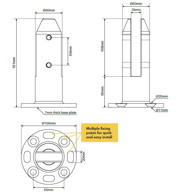 Premium White Round Base Plated Pool Spigot with Double Friction - Includes Domical Cover, 2205 Stainless Steel - Perfect for Inground Pools, Water Features & Outdoor Plumbing Systems