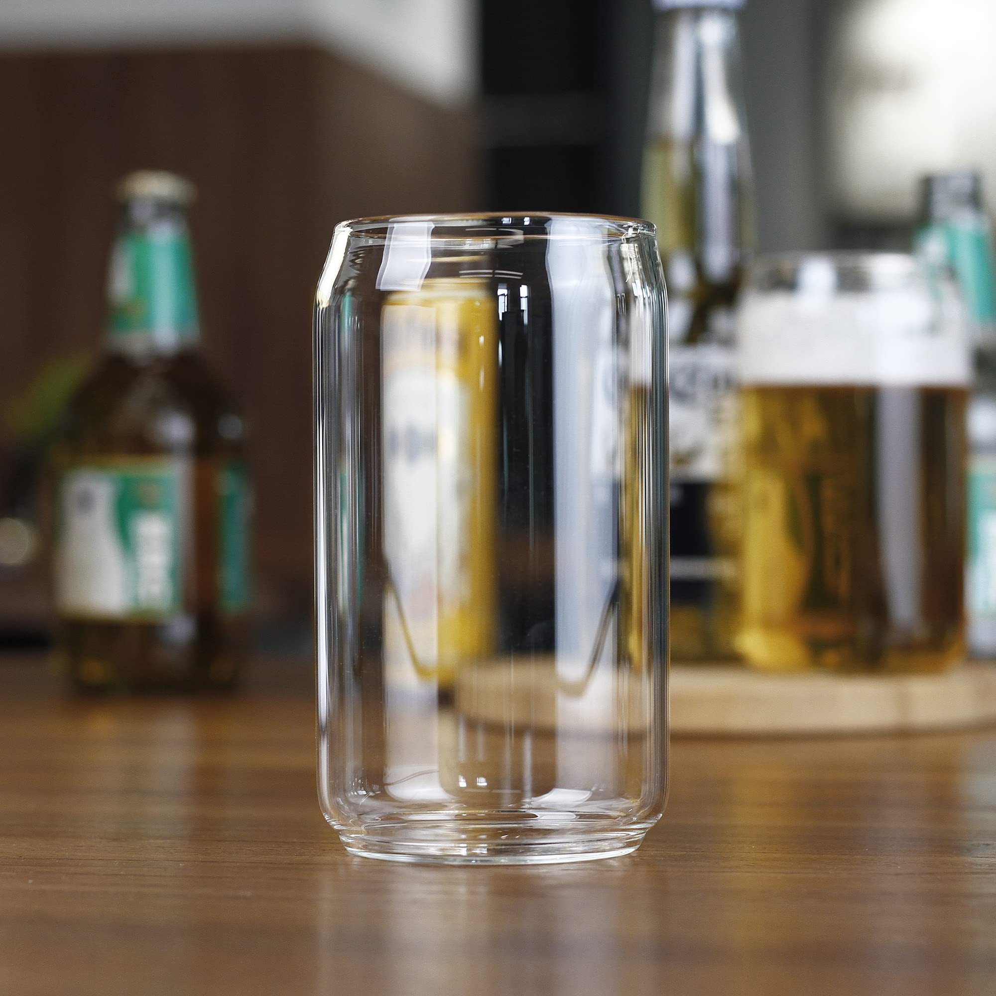 LUXU 20 oz Can Shaped Beer Glasses Set of 2 - Premium Craft Drinking Glasses for Beer, Cocktails & Beverages - Perfect for Parties, BBQs & Home Bars (Set of 2)