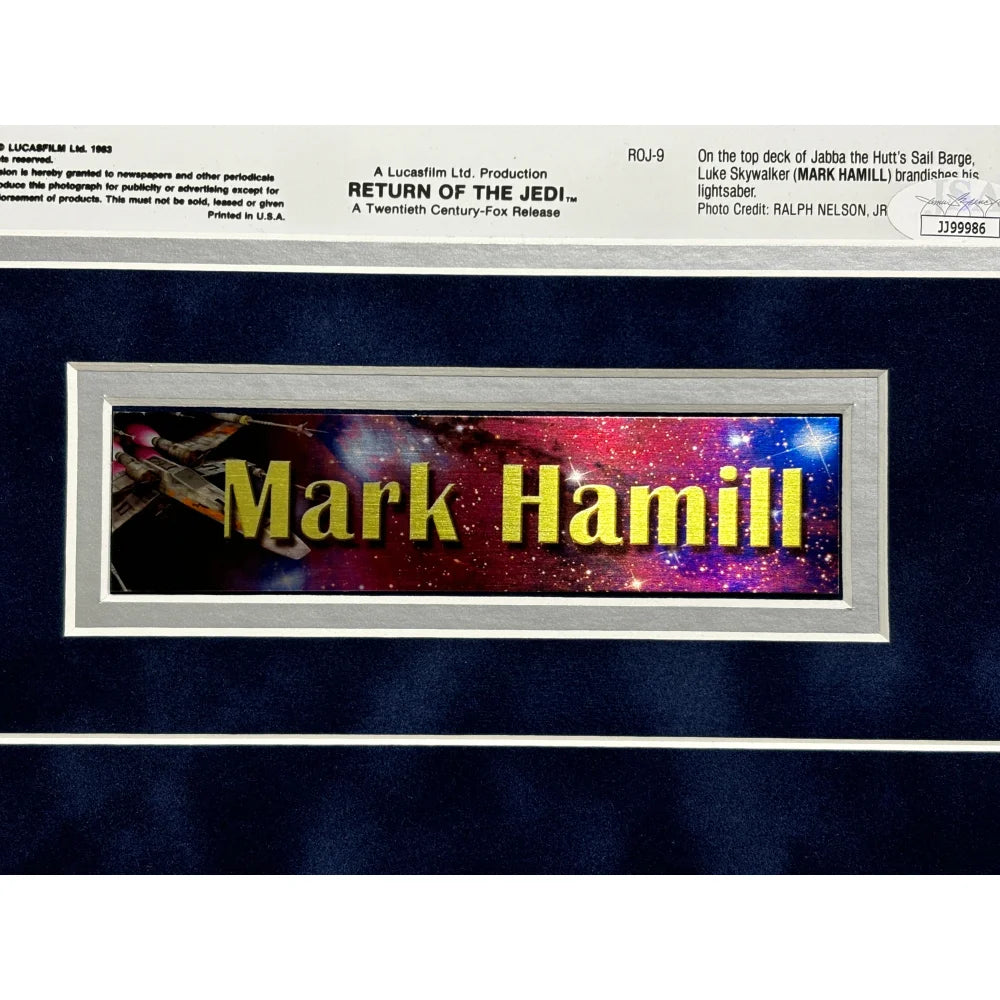 Mark Hamill Autographed Star Wars 8x10 Photo - Framed Collectible with JSA COA & Lightsaber Signature - Perfect for Star Wars Fans, Home Theater Decor & Memorabilia Displays