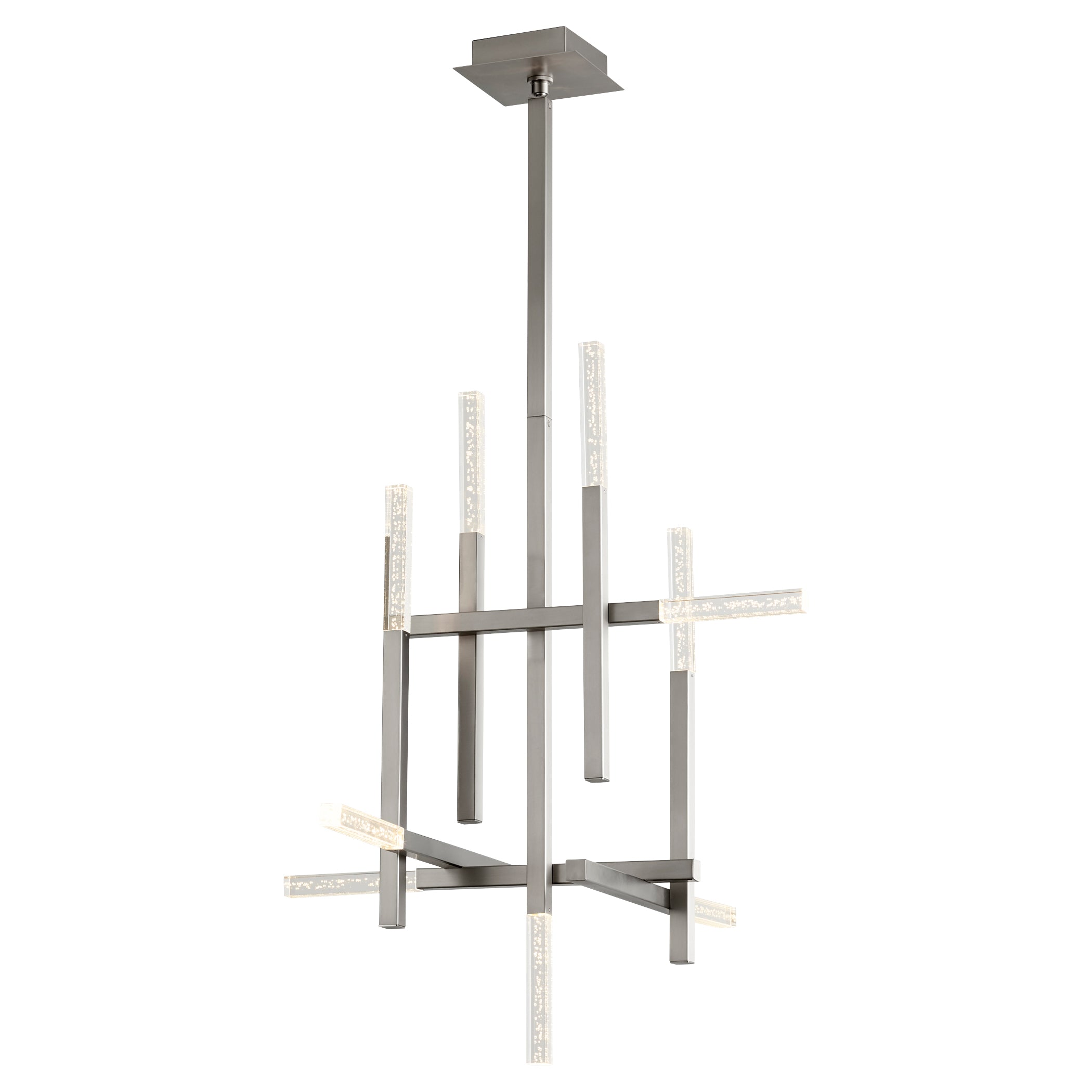 Oxygen Atlantis 3 636 24-Light Chandelier in Satin Nickel Finish - Elegant Dining Room & Foyer Lighting Fixture for Modern Homes