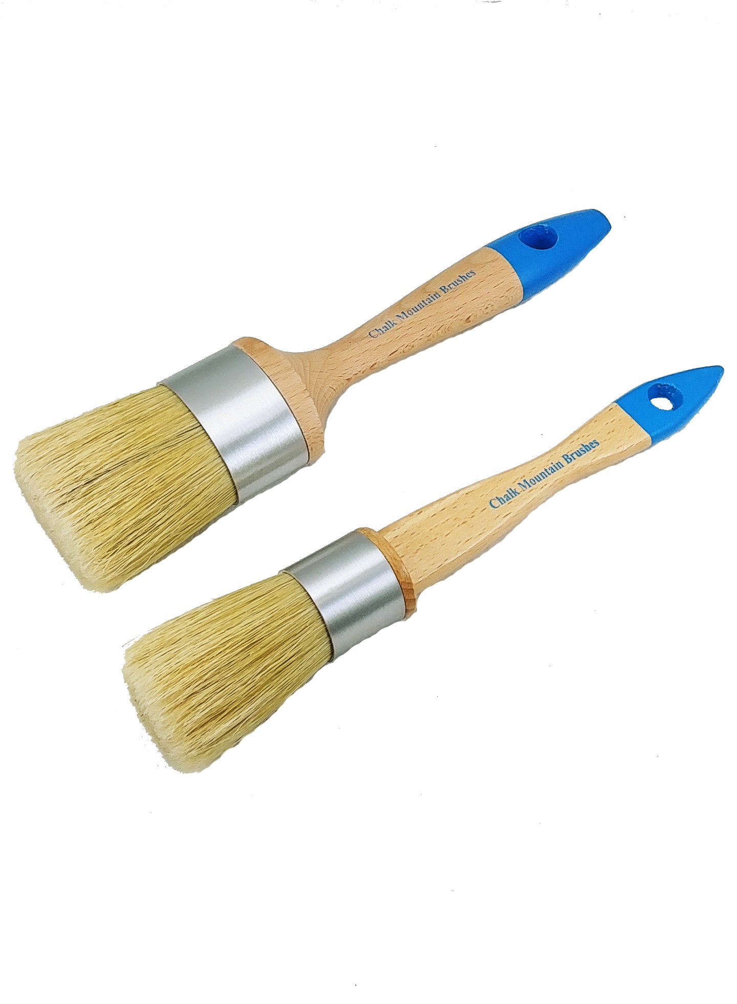 Premium Chalk Paint Brush Set - Small Detailing & Medium Boar Bristle Brushes for Furniture Painting (2-Pack) - Ideal for DIY Home Decor, Chalk Painting Projects & Fine Detail Work