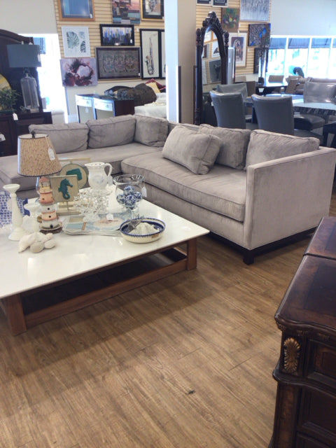 Mitchell Gold + Bob Williams 2-Piece Fabric Sectional Sofa with Wood Trim - Perfect for Living Room, Family Room & Lounge Areas