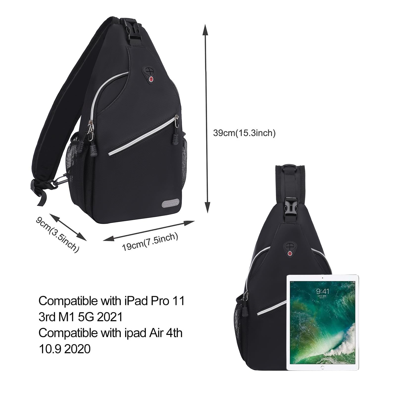 MOSISO Sling Backpack - Lightweight Crossbody Shoulder Bag for Travel, Hiking, Work & School | Water-Resistant Multipurpose Daypack for Men & Women | Perfect for Commuting, Outdoor Adventures & Daily Use