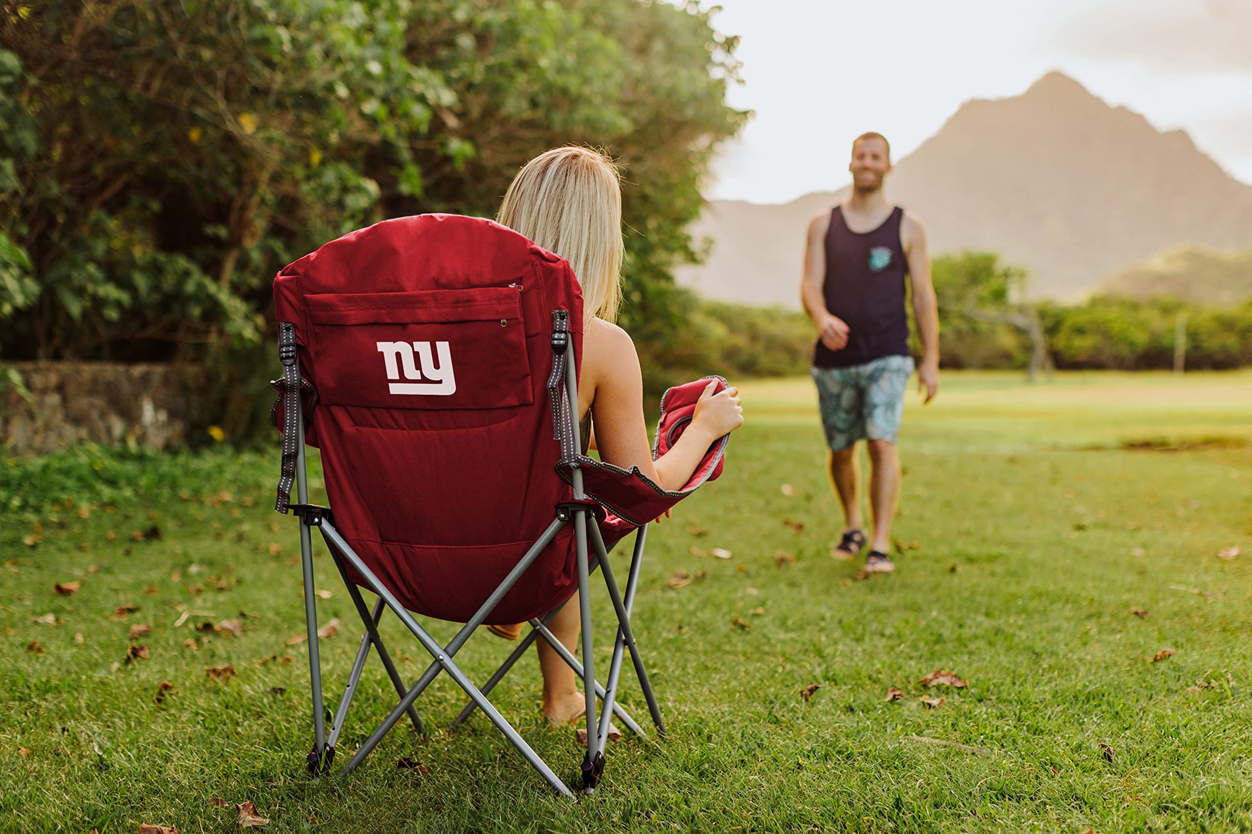 PICNIC TIME NFL Reclining Camping Chair for Adults - Portable Beach & Sports Chair with Carry Bag - Perfect for Football Games, Camping, Beach Outings & Outdoor Events