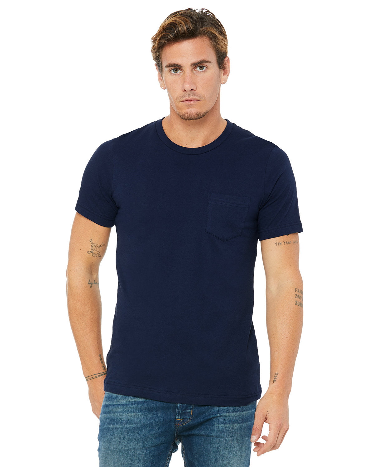 Bella + Canvas 3021 Men's Soft Cotton Jersey Short Sleeve Pocket T-Shirt - Comfortable Casual Wear for Everyday, Gym & Outdoor Activities