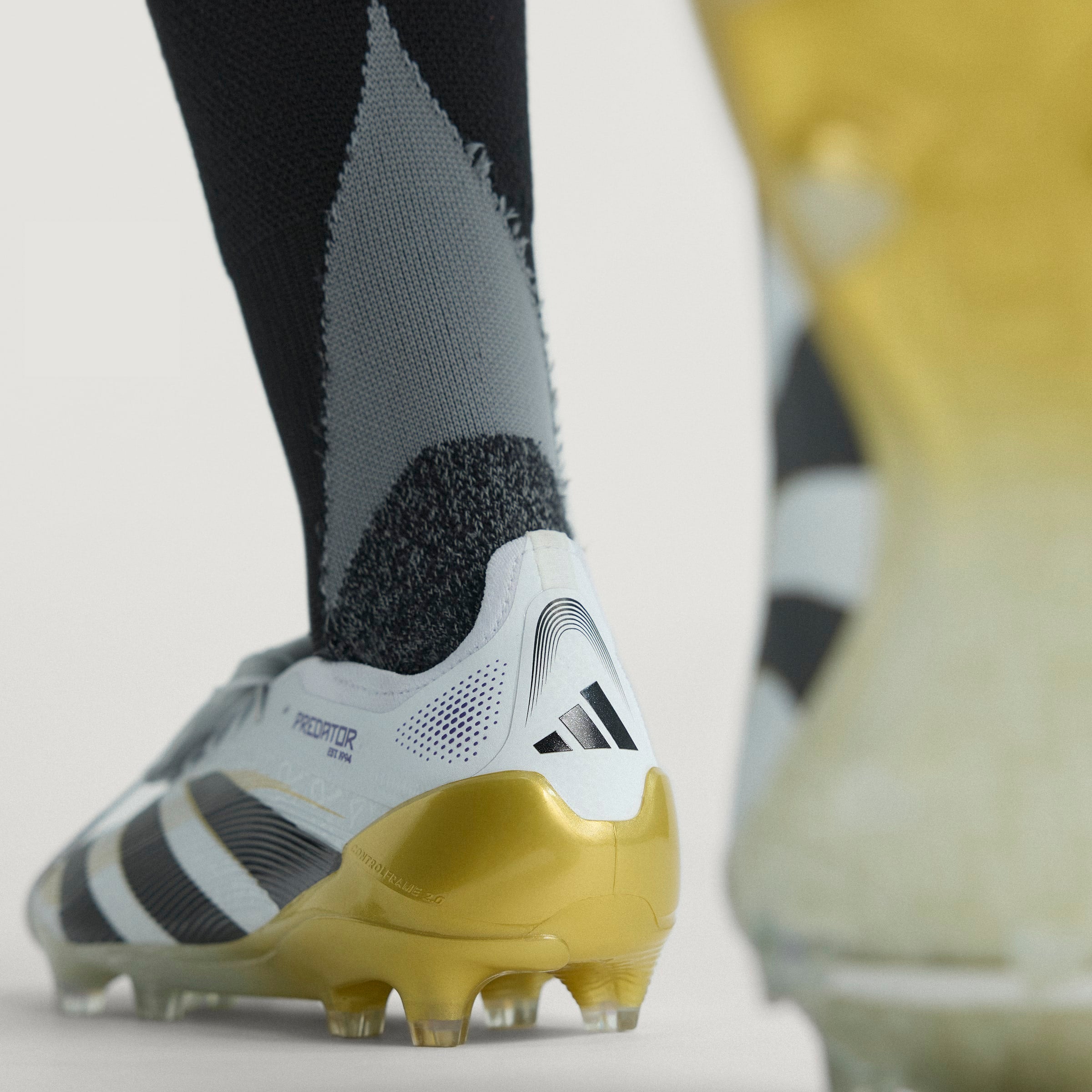 Adidas Predator Elite FG Soccer Cleats - White/Core Black/Gold Metallic - Fold Over Tongue Design for Enhanced Fit - Perfect for Competitive Matches & Training Sessions