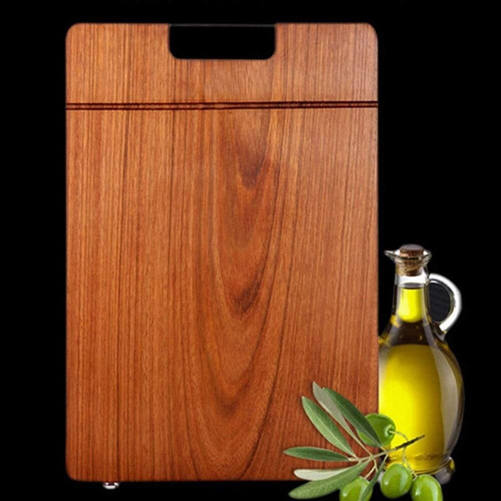 Premium Bamboo Cutting Board with Handle - Large 28x40x2.2cm Wooden Chopping Block for Kitchen - Heavy Duty & Eco-Friendly (Brown) - Perfect for Meat, Vegetables, Cheese & Charcuterie Boards