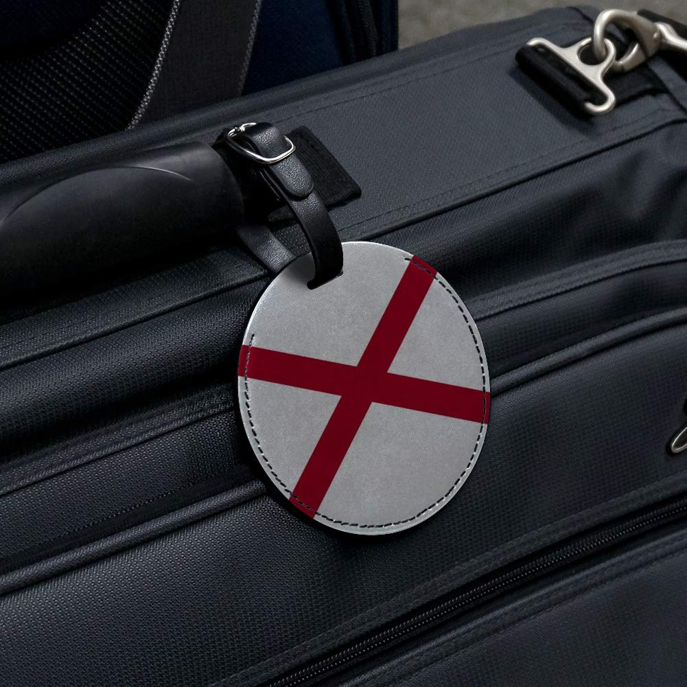Alabama State Flag Round Leather Luggage Tag - Personalized Suitcase ID Tag for Travel Bags, Carry-Ons & Backpacks - Perfect for Travel Identification & Gift Giving
