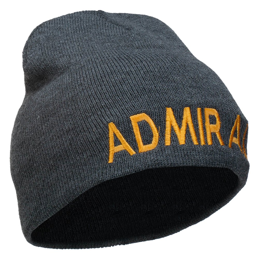 Admiral Embroidered Short Beanie for Men & Women - Winter Warm Knit Cap with Stylish Embroidery - Perfect for Outdoor Activities, Skiing, and Casual Wear | e4Hats.com