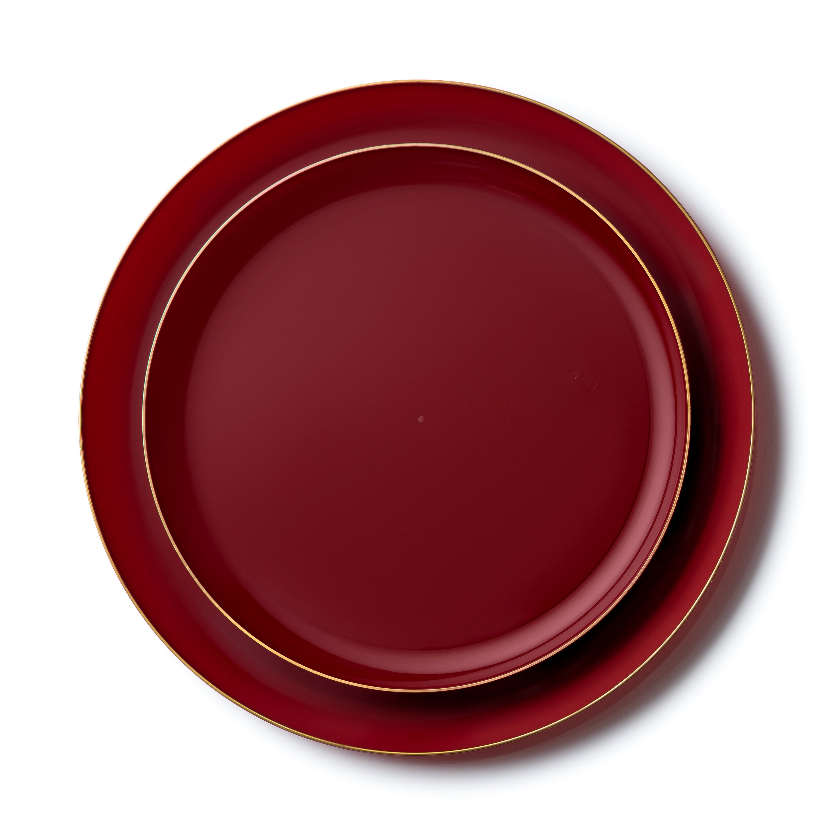 Premium Cranberry & Gold Plastic Party Bundle - Elegant Disposable Tableware Set for Weddings, Birthdays & Special Events