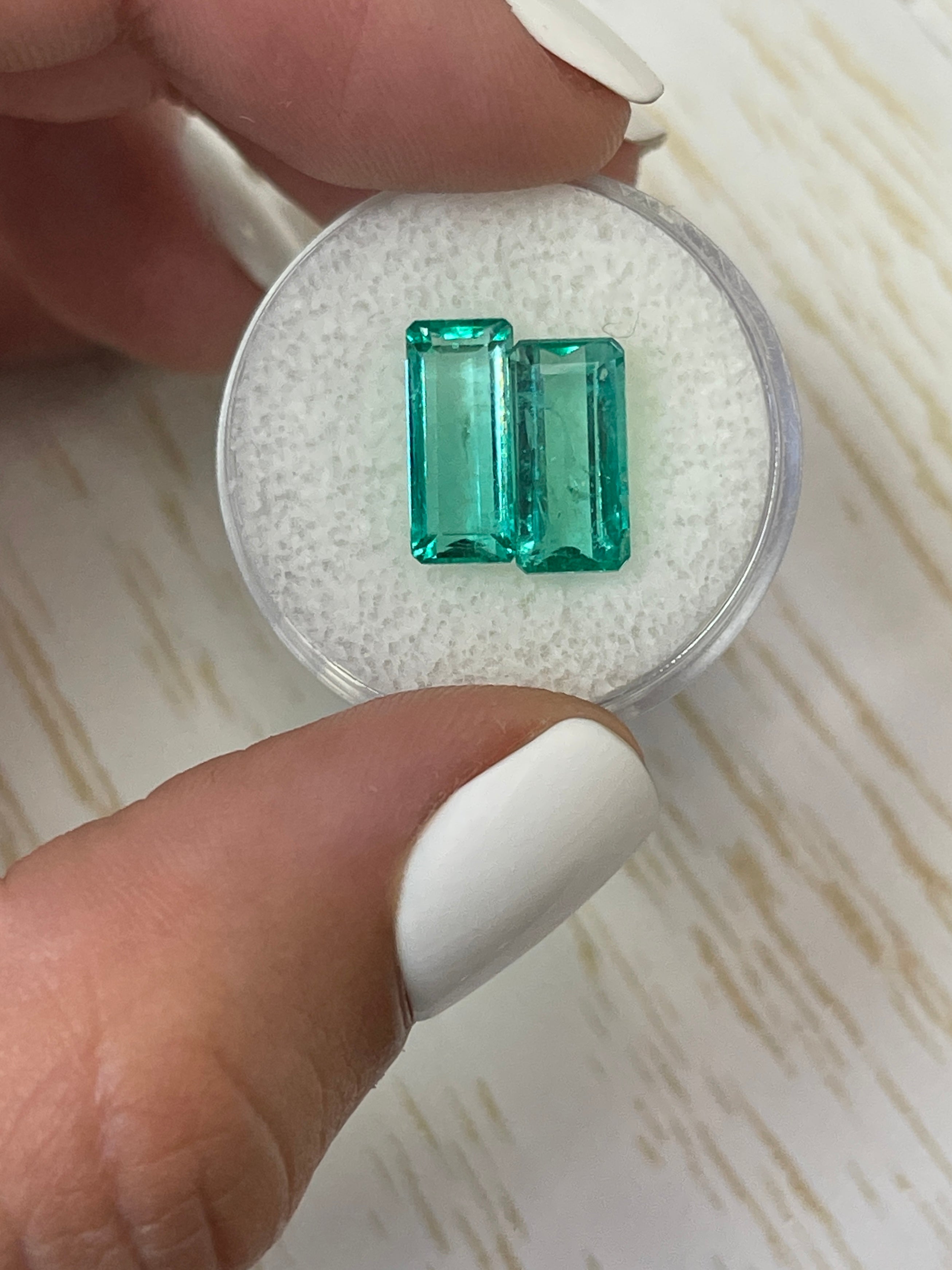 4.63tcw 12x6 Matching Loose Colombian Emeralds - Emerald Cut Gemstones for Jewelry Making, Engagement Rings & Luxury Gifts | Natural Green Precious Stones for Collectors & Designers