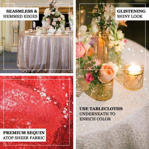 120 Inch Sequin Round Tablecloth - Big Payette Purple Premium Quality for Wedding, Birthday, Christmas Party & Hall Decoration | Elegant Dining & Event Table Cover