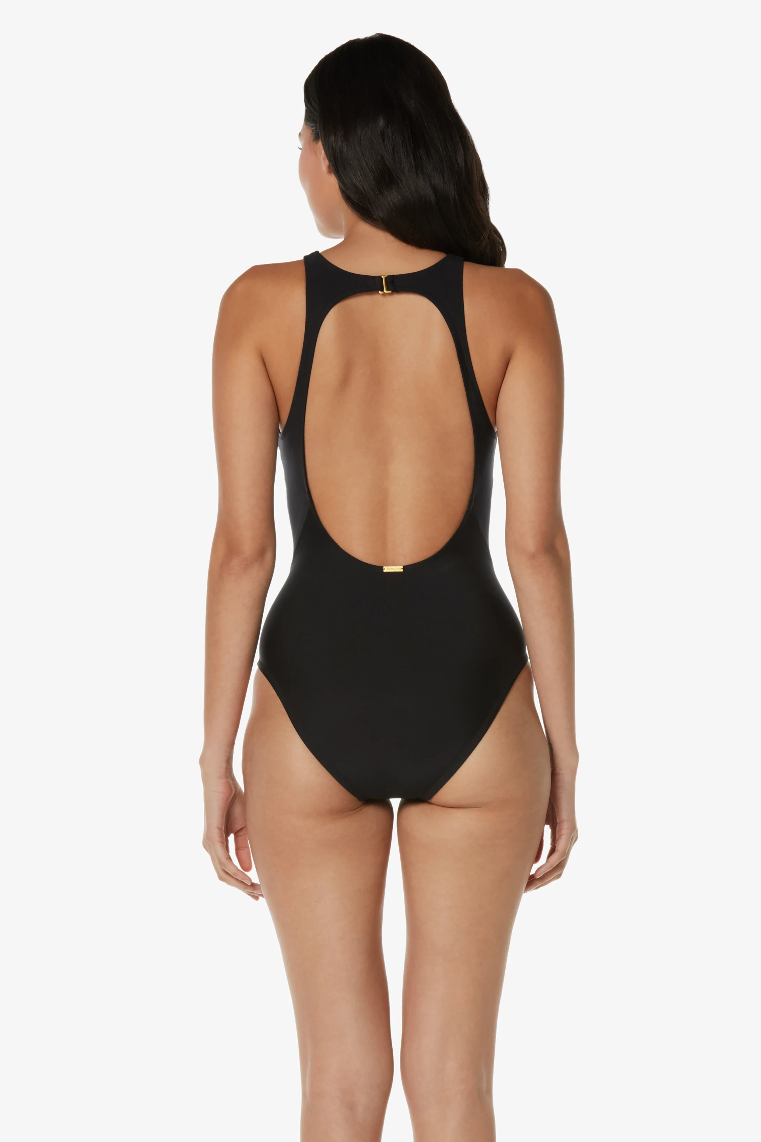 Elegant High Neck One Piece Swimsuit - Black | Perfect for Swimming, Beach Vacations & Summer Fashion