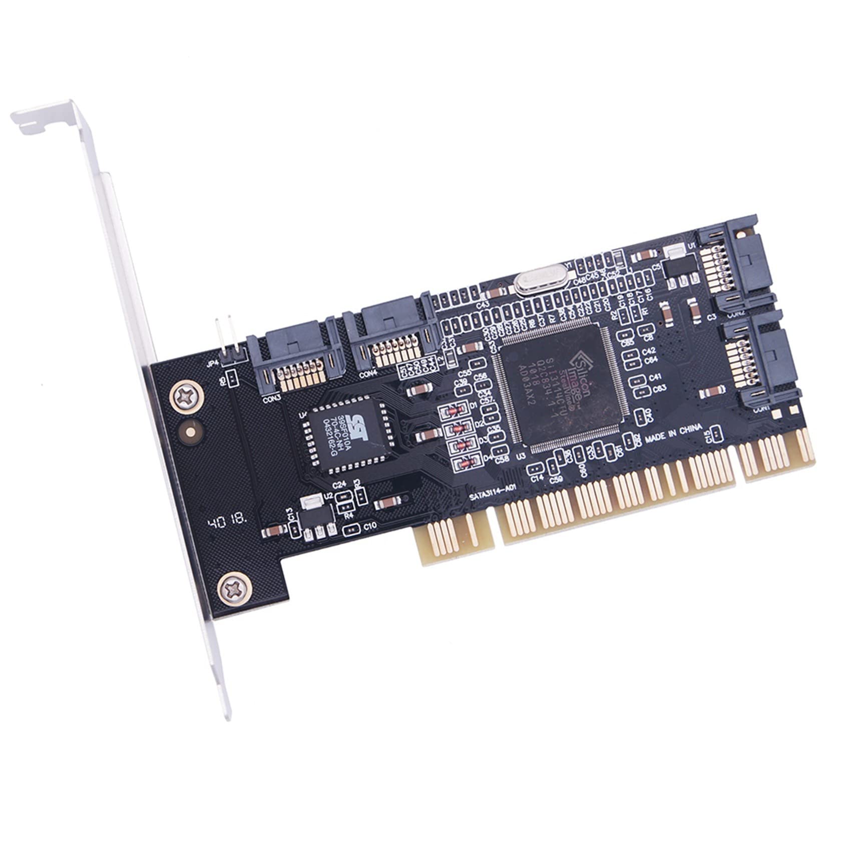 2-Pack 4-Port PCI SATA Controller Card with 2 SATA Cables - Internal Expansion Card for PC, Desktop, Server - Upgrade Storage for Hard Drives, SSDs, RAID Arrays