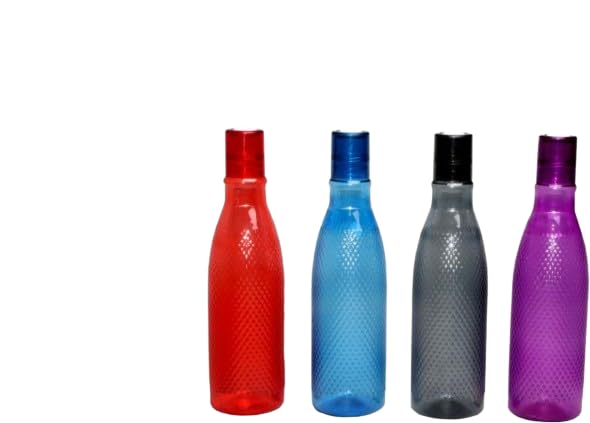 PRECIOUS HOMEWARE 4-Pack Leak Proof Water Bottles - BPA-Free Food Grade Plastic Bottles for Refrigerator Storage | Multicolor Set | Perfect for Home, Office, Gym & Outdoor Activities
