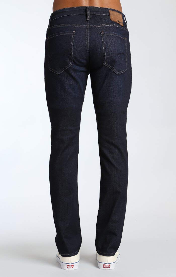 Mavi Jake Men's Slim Fit Jeans - Regular Rise, Slim Leg, Dark Blue Rinse Brushed Williamsburg Denim (40x34) | Comfortable & Stylish for Casual Wear, Office & Night Out