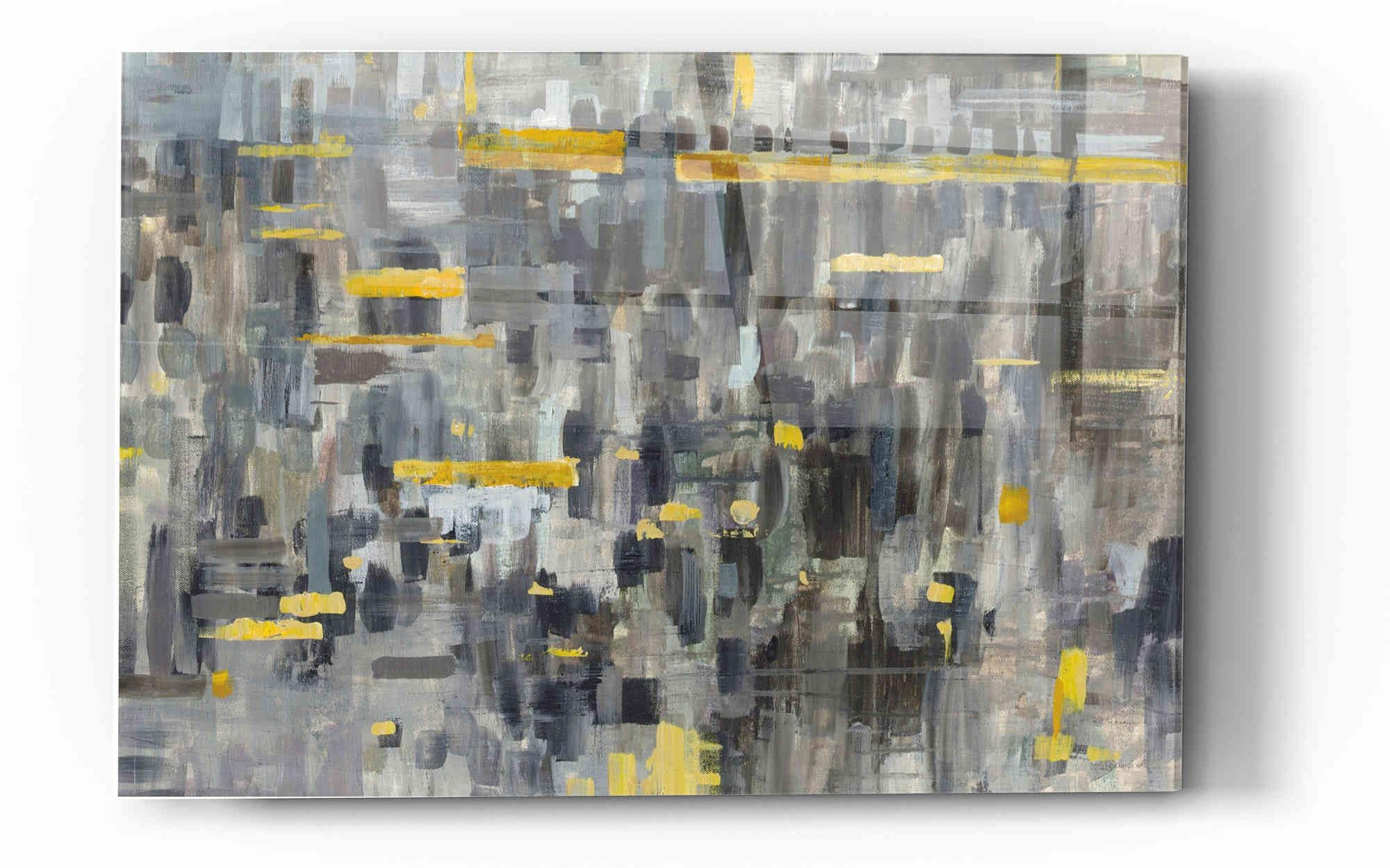 Danhui Nai 'Reflections Crop' Acrylic Glass Wall Art - 16x24 Inches Modern Abstract Painting for Living Room, Bedroom & Office Decor