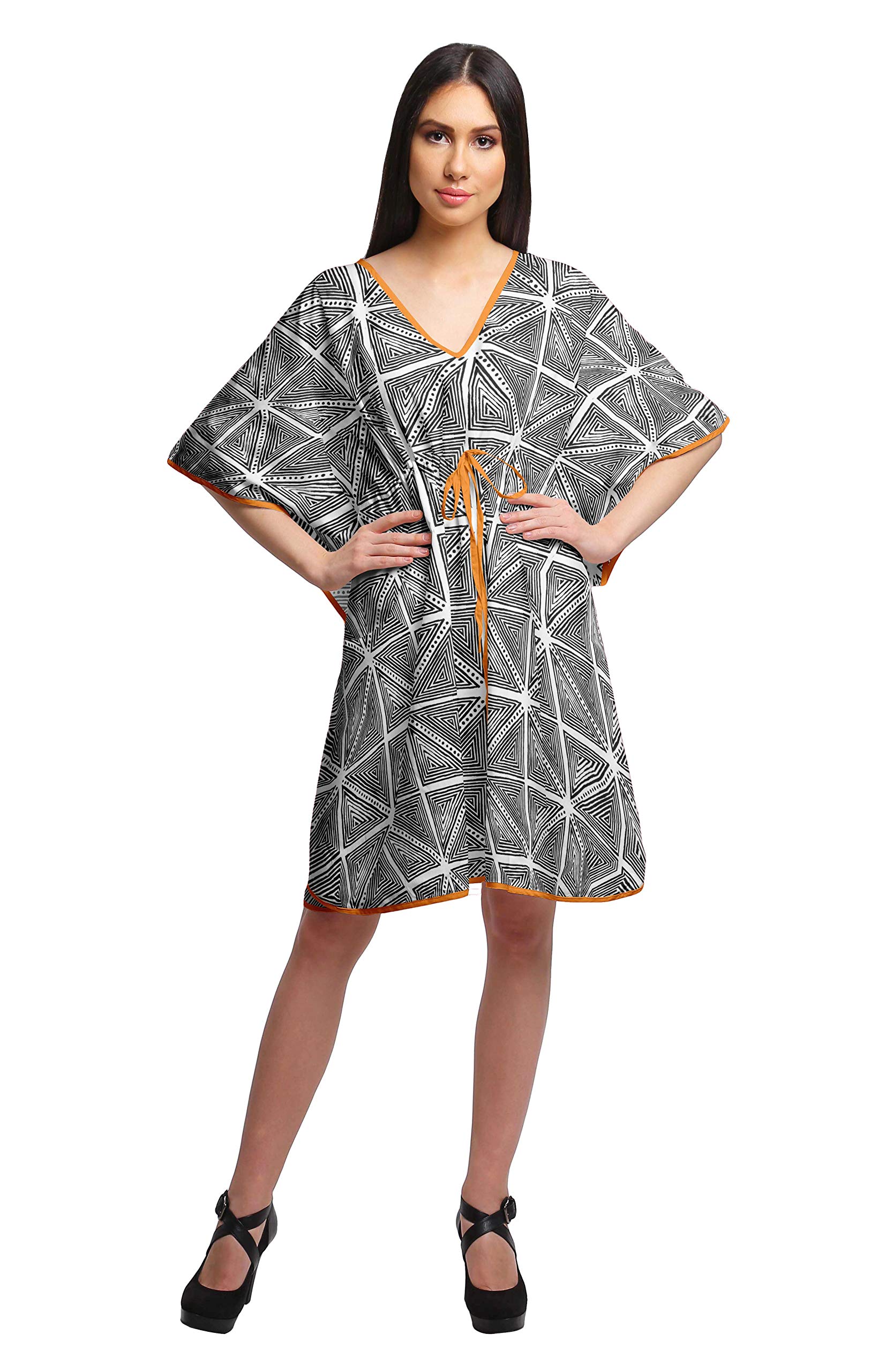 Women's Moomaya Beach Kaftan Dress - Floral Printed Bikini Cover Up, Plus Size Swimwear Coverup for Pool, Vacation & Summer Outfits