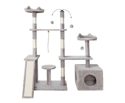 Premium Cat Tree Playhouse Tower Condo with Scratching Posts - 53 Inch Tall for Large Cats - Multi-Level Climbing & Nap Space for Indoor Kittens - Perfect for Home, Office & Pet-Friendly Spaces