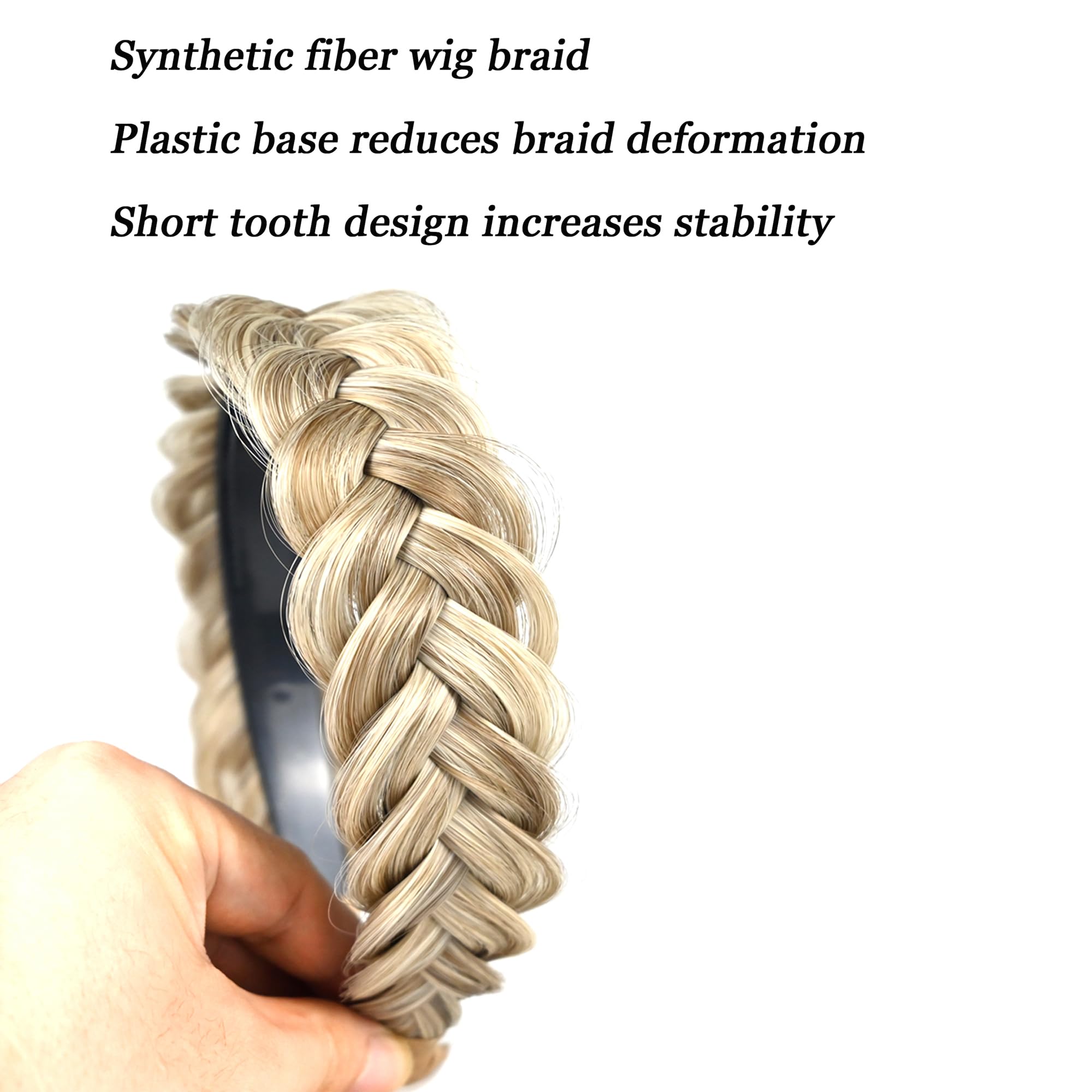 Fashionable Wide Braided Headband Hoop - Elastic Non-Slip Hair Accessories for Women & Girls (Gold Brown) | Perfect for Workouts, Yoga, and Everyday Styling