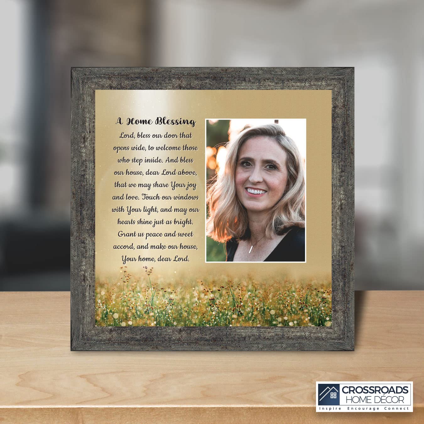 God Bless This Home Sign - Inspirational Christian Wall Decor for House Blessing - Perfect for Living Room, Bedroom & Entryway - 6467BW