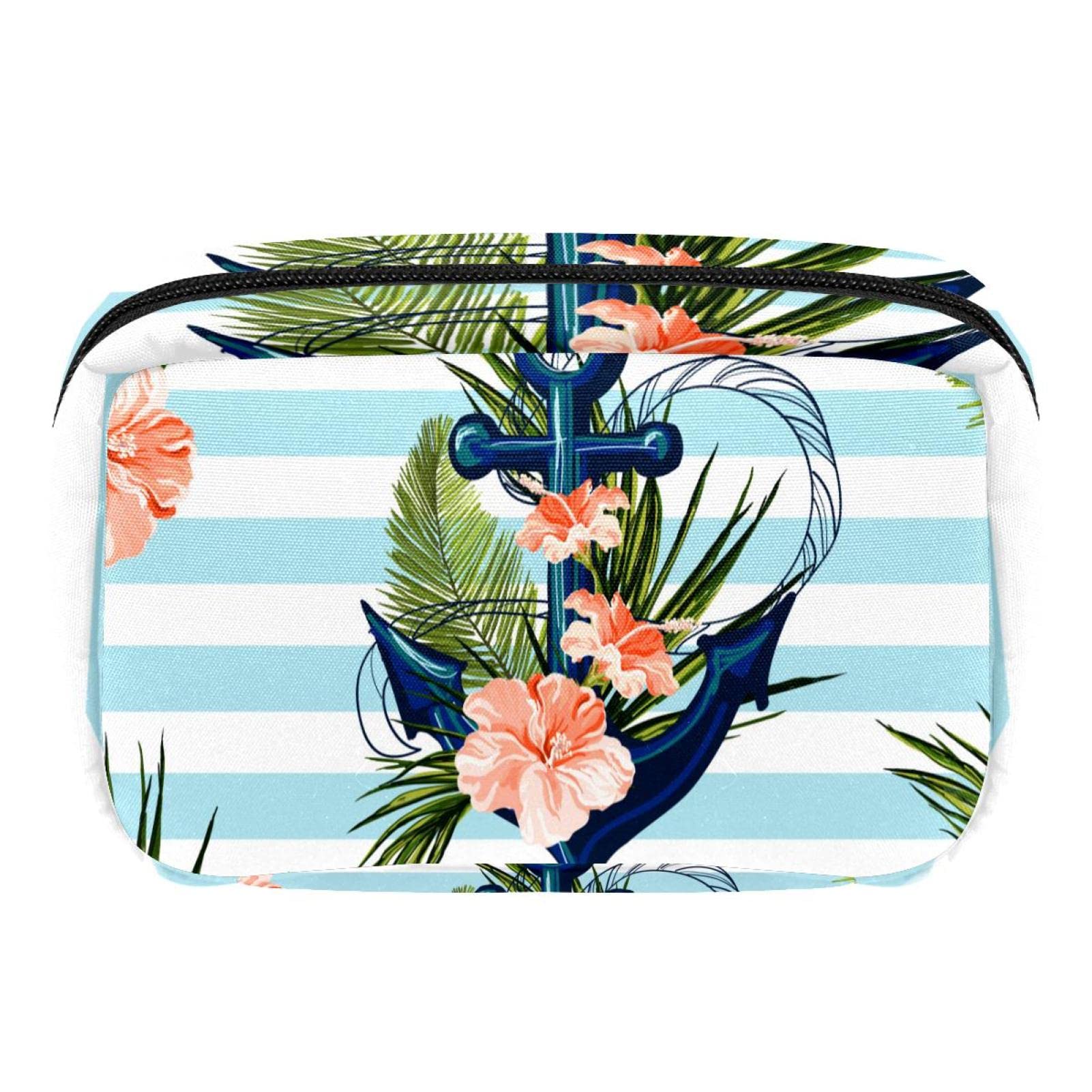 Tropical Floral Makeup Bag for Women - Travel & Toiletry Organizer