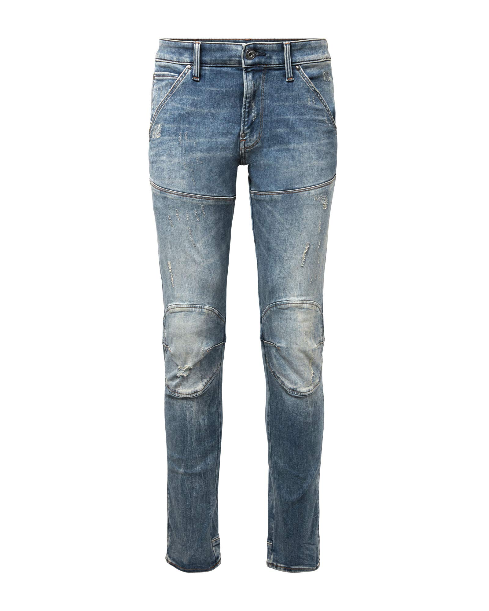 G-Star Raw Men's 5620 3D Skinny Fit Jeans - Light Vintage Aged Destroyed Denim Pants (34W x 30L) | Slim Stretch Comfort for Casual Wear & Night Out