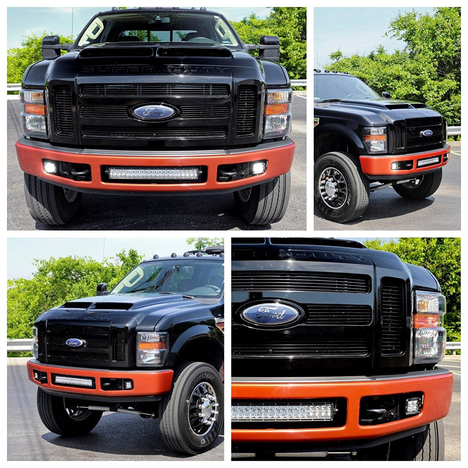 40W LED Pods with Fog Light Bracket & Wiring Kit - Compatible with 2008-2010 Ford F250 F350 F450 Super Duty - Off-Road Lighting for Trucks, ATVs & UTVs