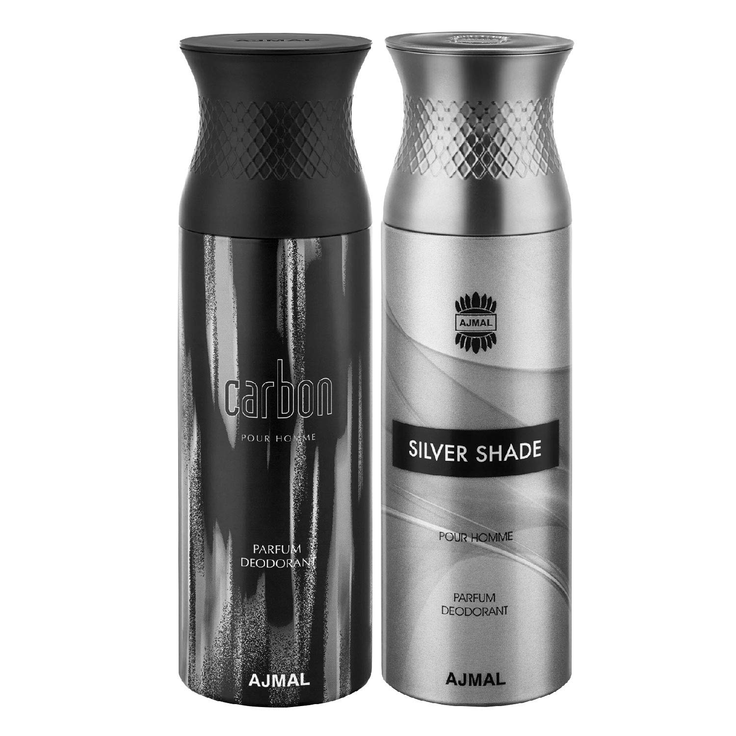 Ajmal Carbon & SilverShade Deodorant for Men - 2 Pack (200ml Each) | Long-Lasting Fragrance & Odor Protection | Perfect for Gym, Office & Daily Use