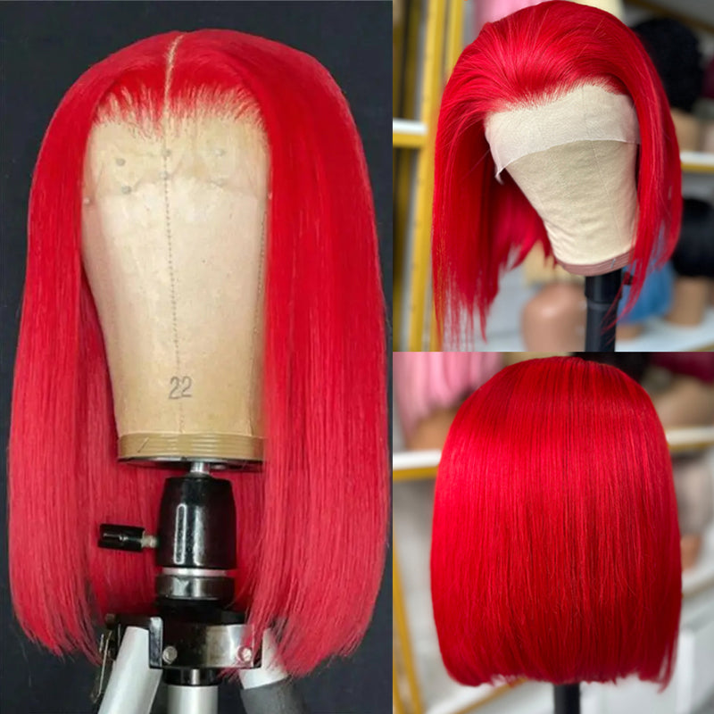 Eullair Blonde Straight Short Bob 13x4 Lace Front Wig - 100% Human Hair for Women & Girls | Summer Fashion, Cosplay, Daily Wear & Special Occasions