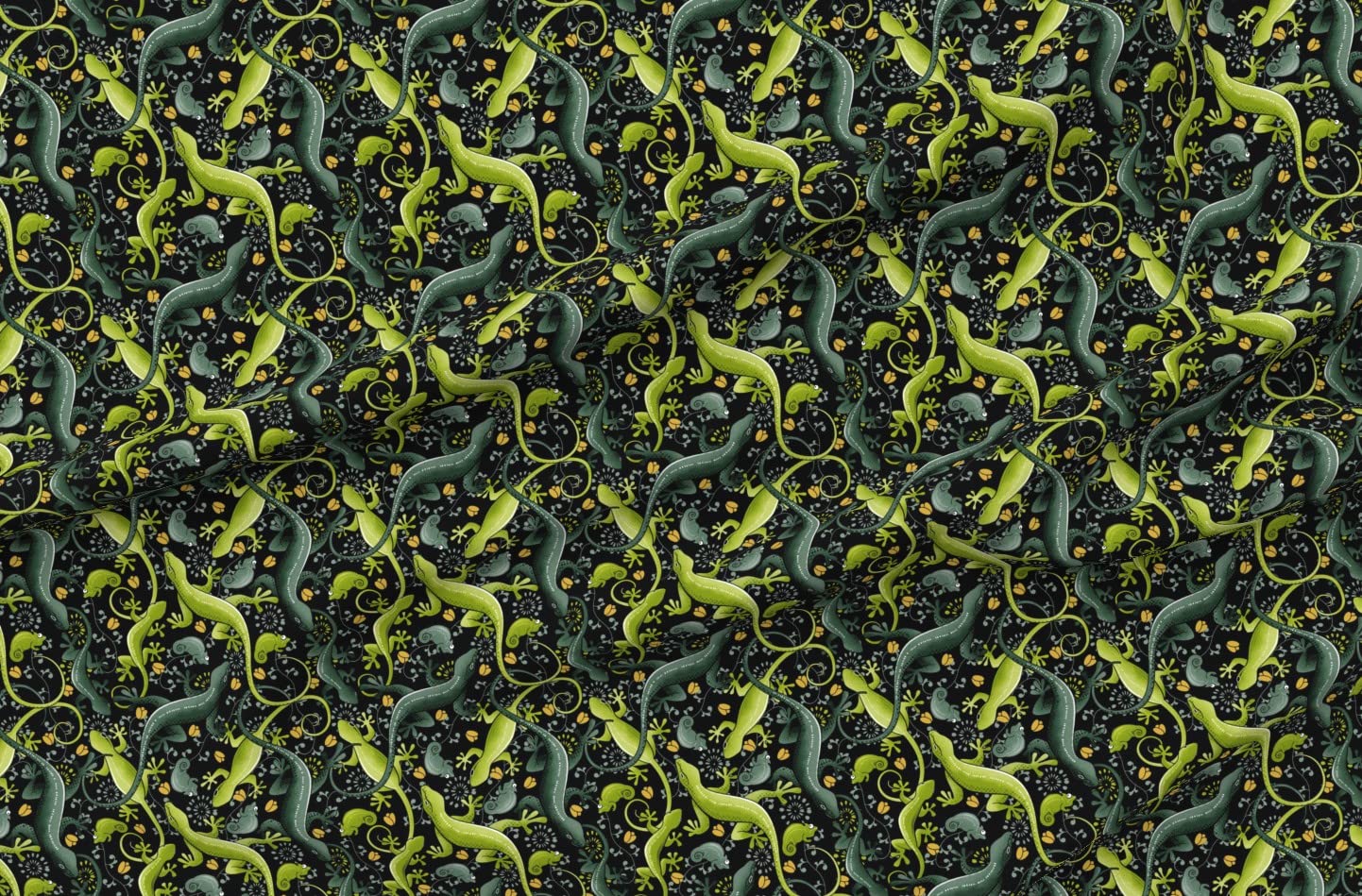 Slither Green Colorful Scales Reptile Lizard Printed Minky Fabric by The Yard - Soft Sewing Material for Baby Blankets, Quilt Backing & Plush Toys - DIY Craft Projects & Home Decor