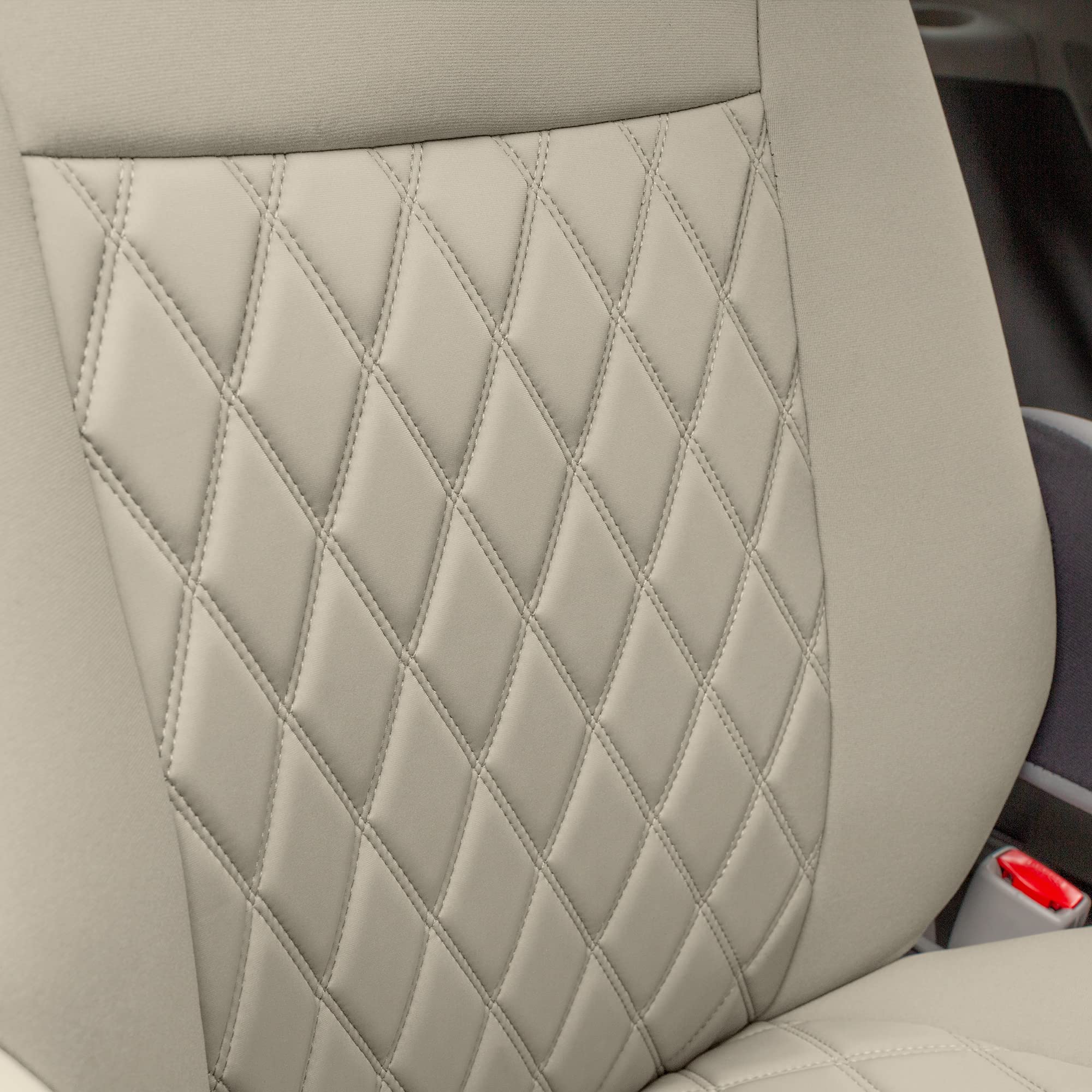 Premium Custom Fit Car Seat Covers for 2011-2020 Toyota Sienna 7 Passenger - 2nd Row Neoprene Seat Protectors | Waterproof, Washable Beige Auto Covers | Perfect for Family Road Trips, Pet Protection & Daily Commuting