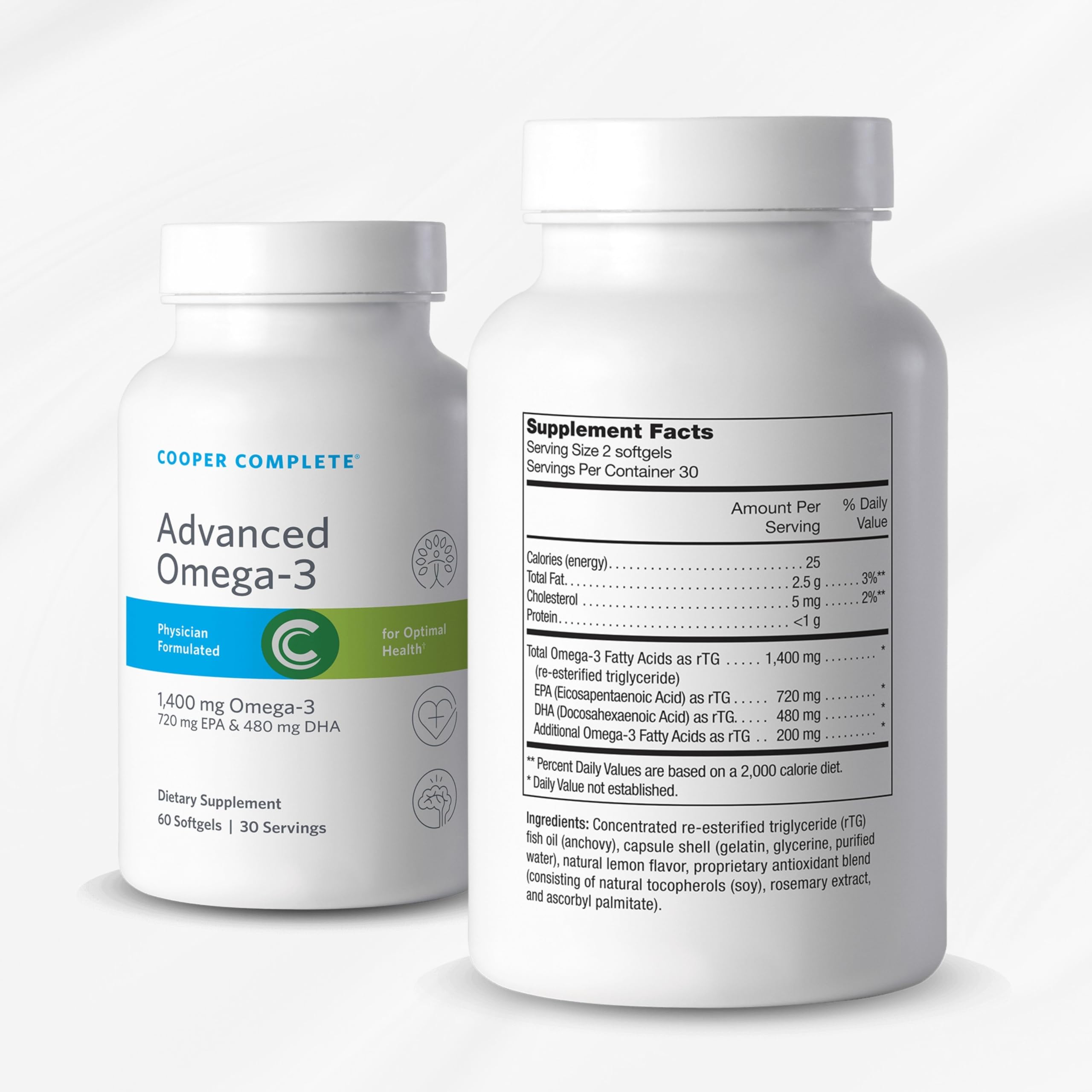 Cooper Complete Basic One Multivitamin Iron Free - Daily Multivitamin & Mineral Supplement with Fish Oil - 60 Day Supply for Adults - Supports Energy, Immunity & Heart Health