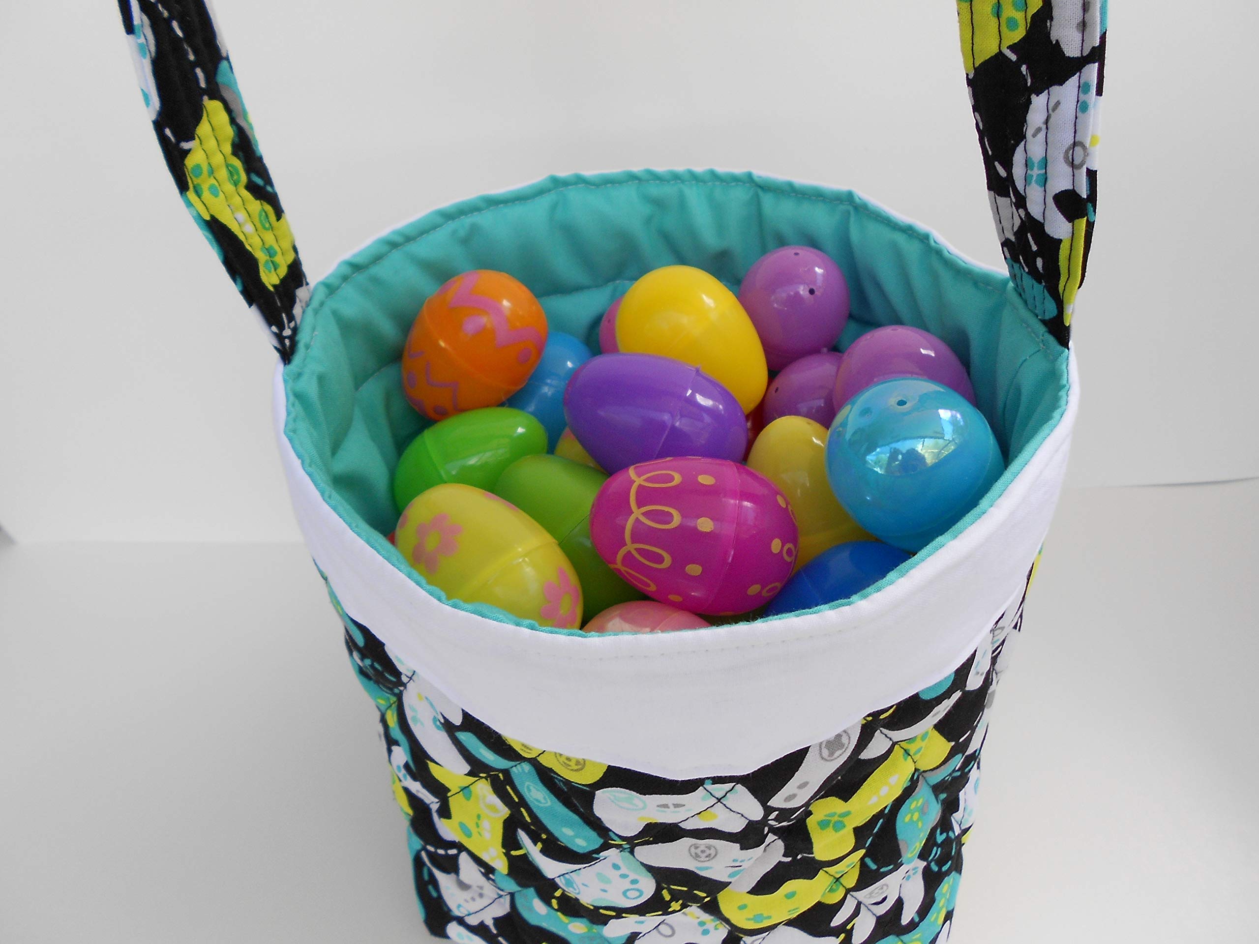Quilted Easter Basket with Video Game Controller Print - Perfect for Easter Egg Hunts, Gifts & Gaming Themed Decorations