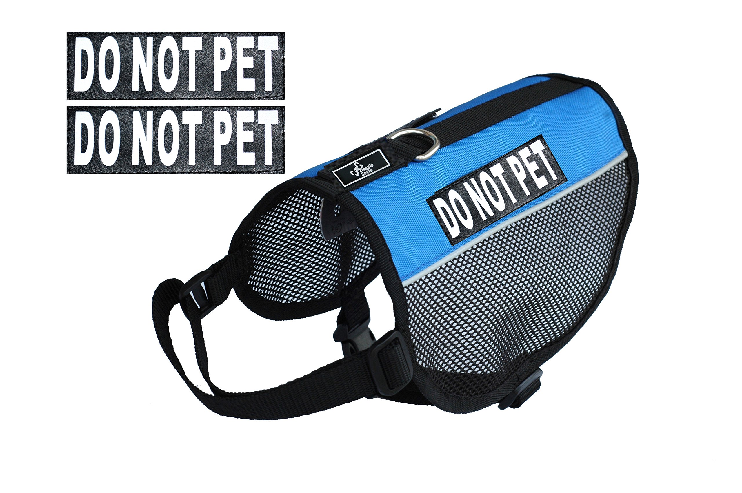 DO NOT PET Service Dog Mesh Vest Harness - Breathable Nylon Dog Vest for Small, Medium & Large Dogs - Includes 2 Reflective Removable Patches (Measure Your Dog Before Ordering) - Perfect for Therapy Dogs, Emotional Support Animals & Public Outings