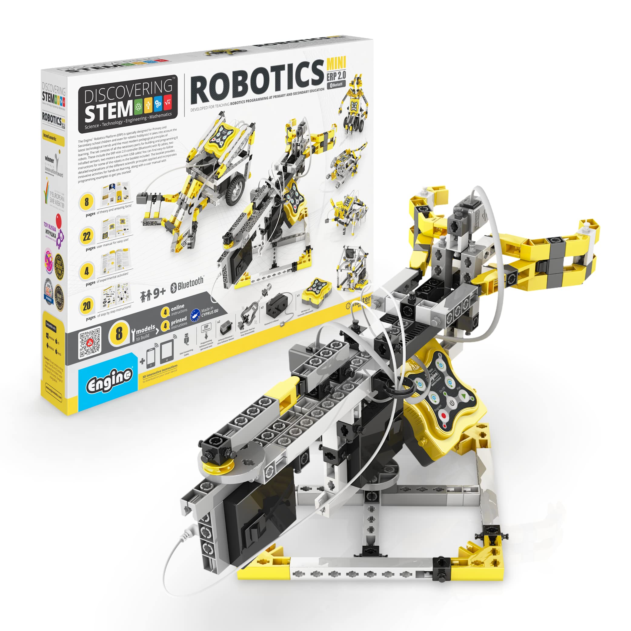 Engino STEM Robotics Kit - Build & Program Bluetooth Robot with Mini ERP & Keiro Software | Educational Coding Toys for Kids 9+ | Perfect for STEM Learning & School Projects