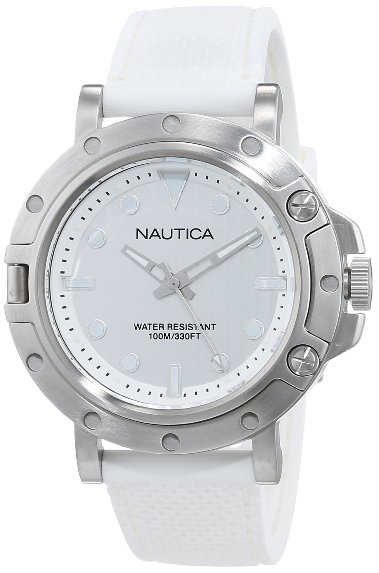 Nautica Women's Grey Stainless Steel Quartz Fitness Watch - Water Resistant, Date Display, 20mm Band (Model NAD12548G) - Perfect for Gym, Running, Swimming & Everyday Wear
