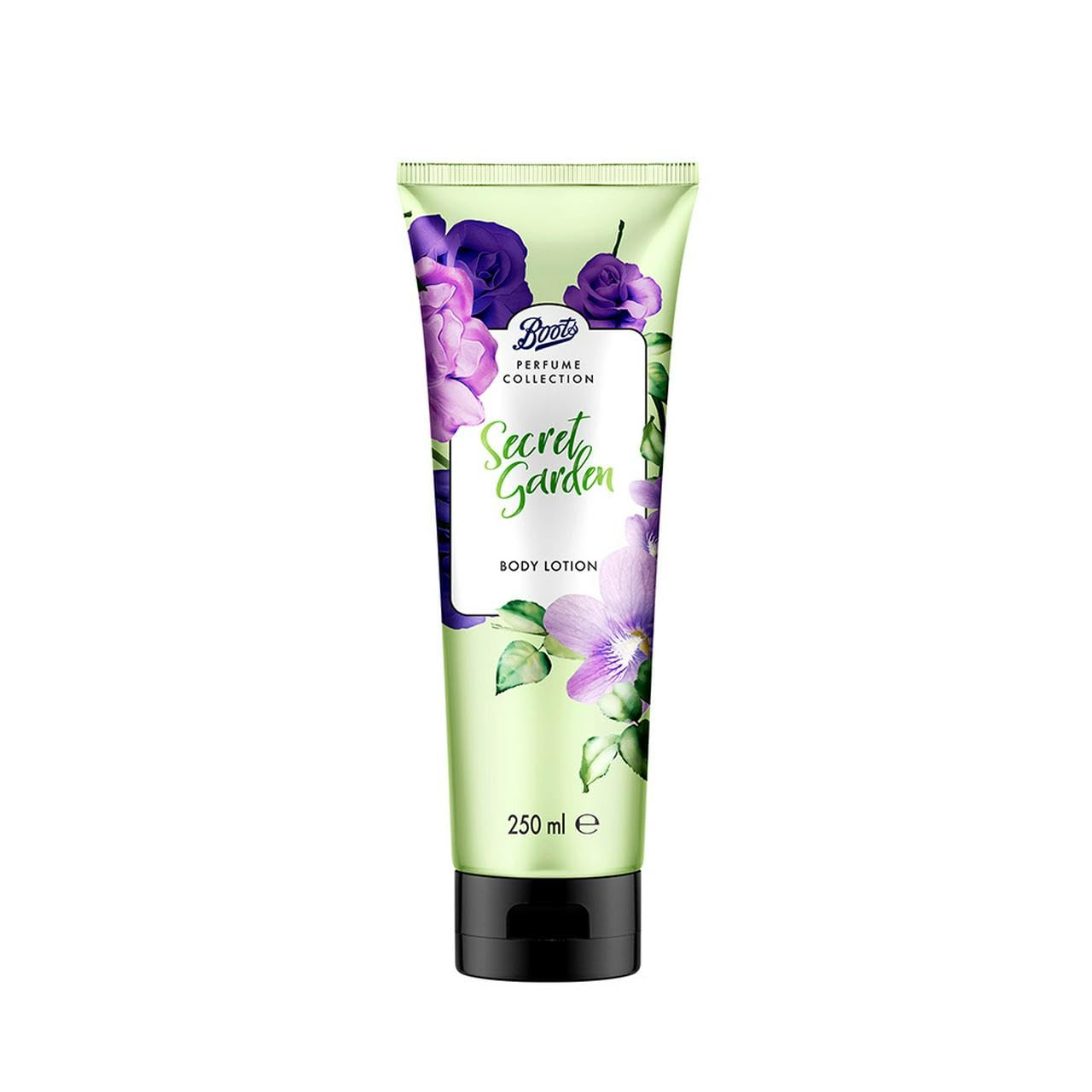 BOOTS Perfume Collection Secret Garden Body Lotion 8.45 Fl Oz (250ml) - Pack of 4 - Hydrating & Long-Lasting Moisturizer for Women - Perfect for Daily Use, Gift Sets & Spa Nights