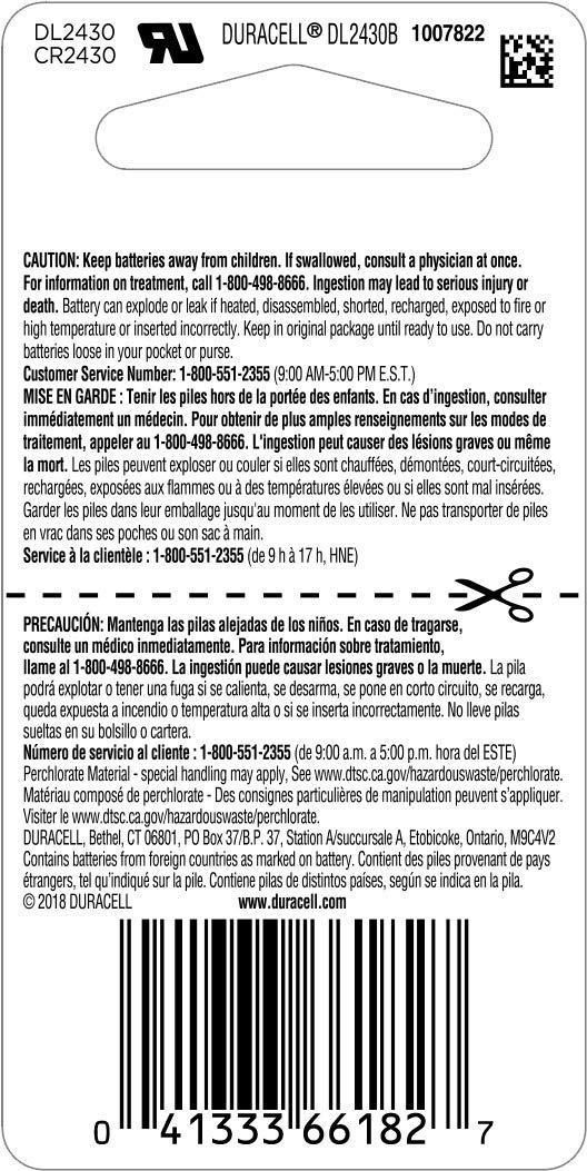 Duracell Lithium Medical Battery 2430 - 3 Volt Single Pack - Long-Lasting Power for Hearing Aids, Glucose Monitors & Medical Devices