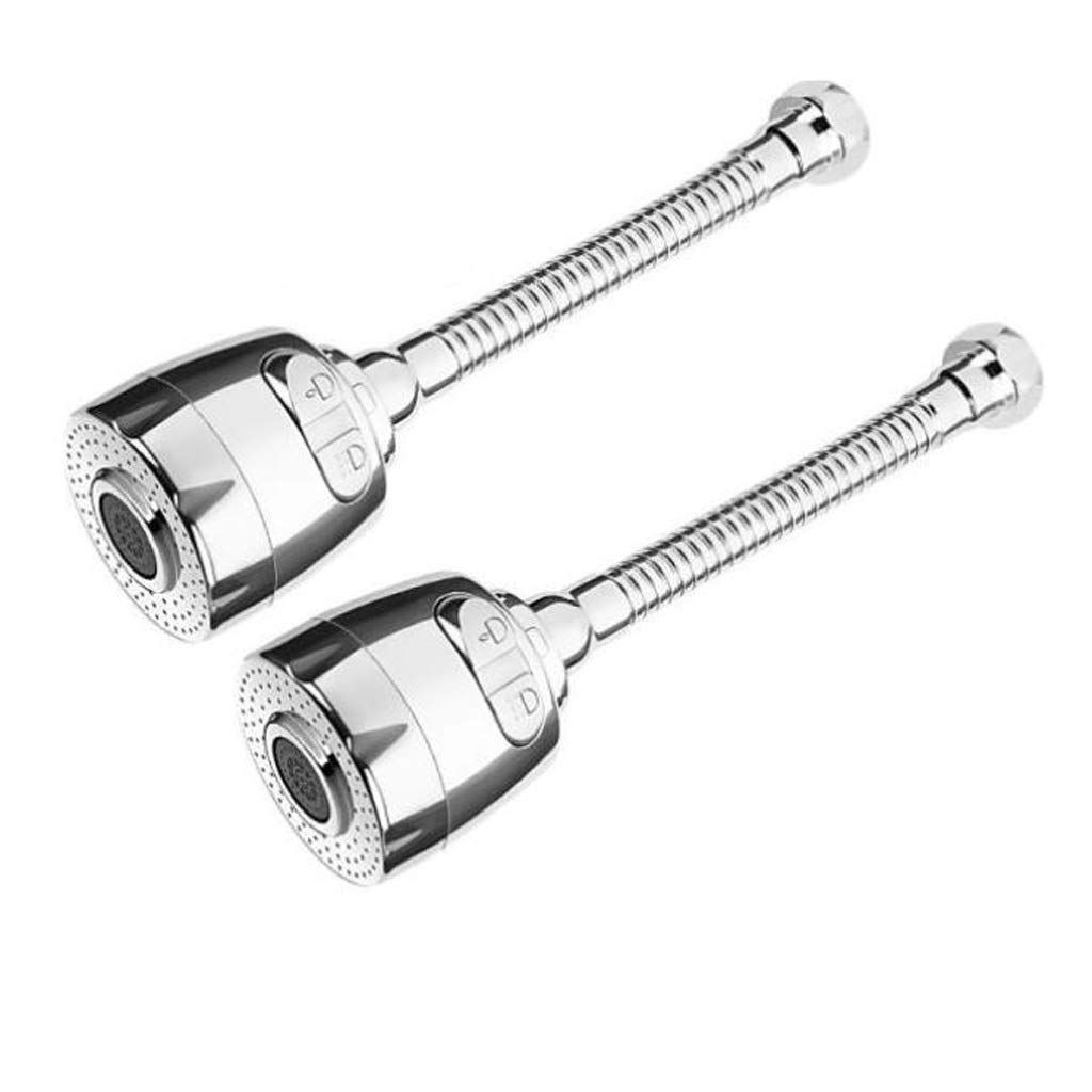 2 Pack Universal 360° Rotating Kitchen Faucet Sprayer Attachment with Aerator - Adjustable Sink Sprayer Adapter for Easy Dish Washing & Vegetable Cleaning (Long Arm Version) - Perfect for Modern Kitchens & Commercial Use