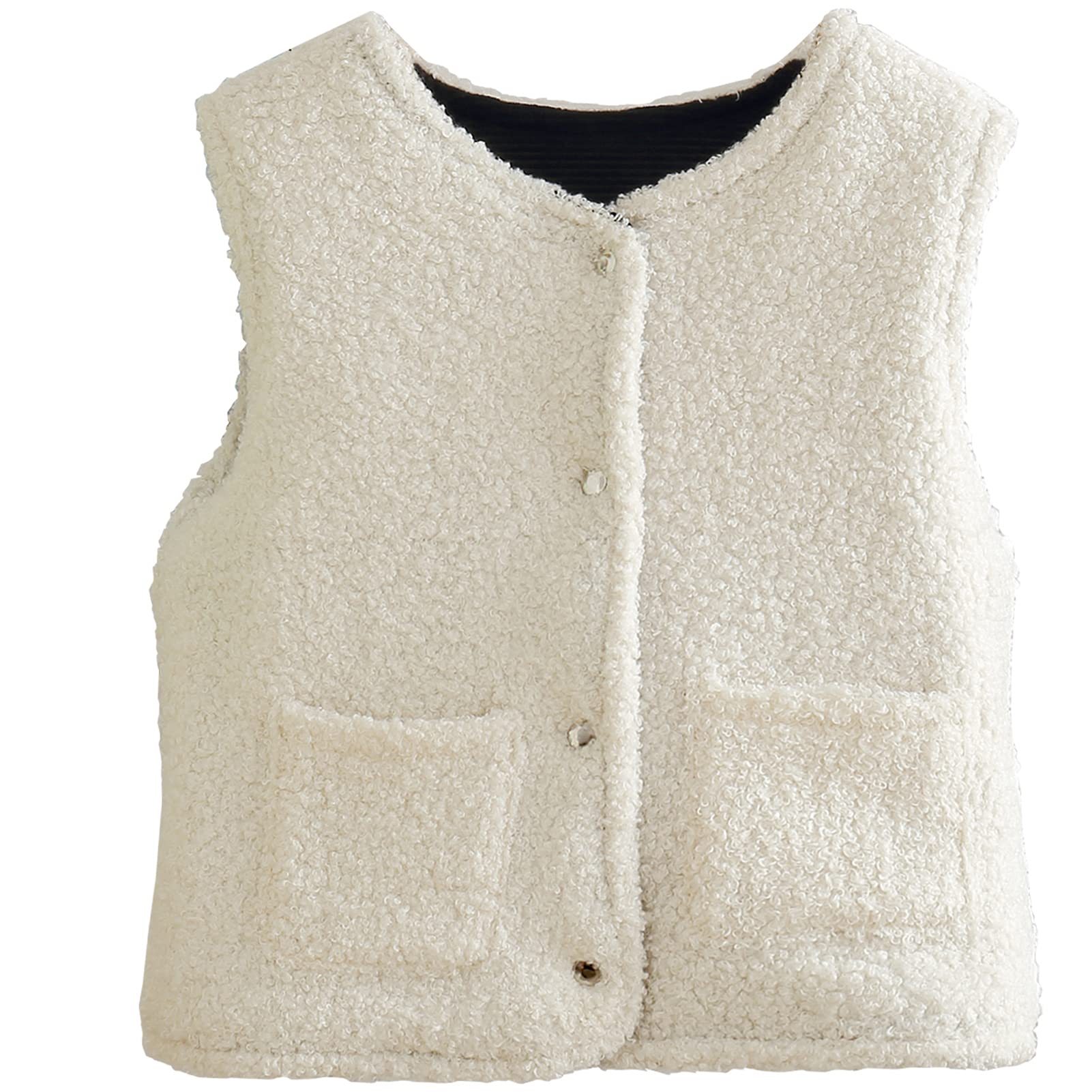 Happy Cherry Girls Sleeveless Fleece Vest - Lightweight Windproof Zip Jacket for Women, Perfect for Outdoor Hiking, Running & Winter Layering