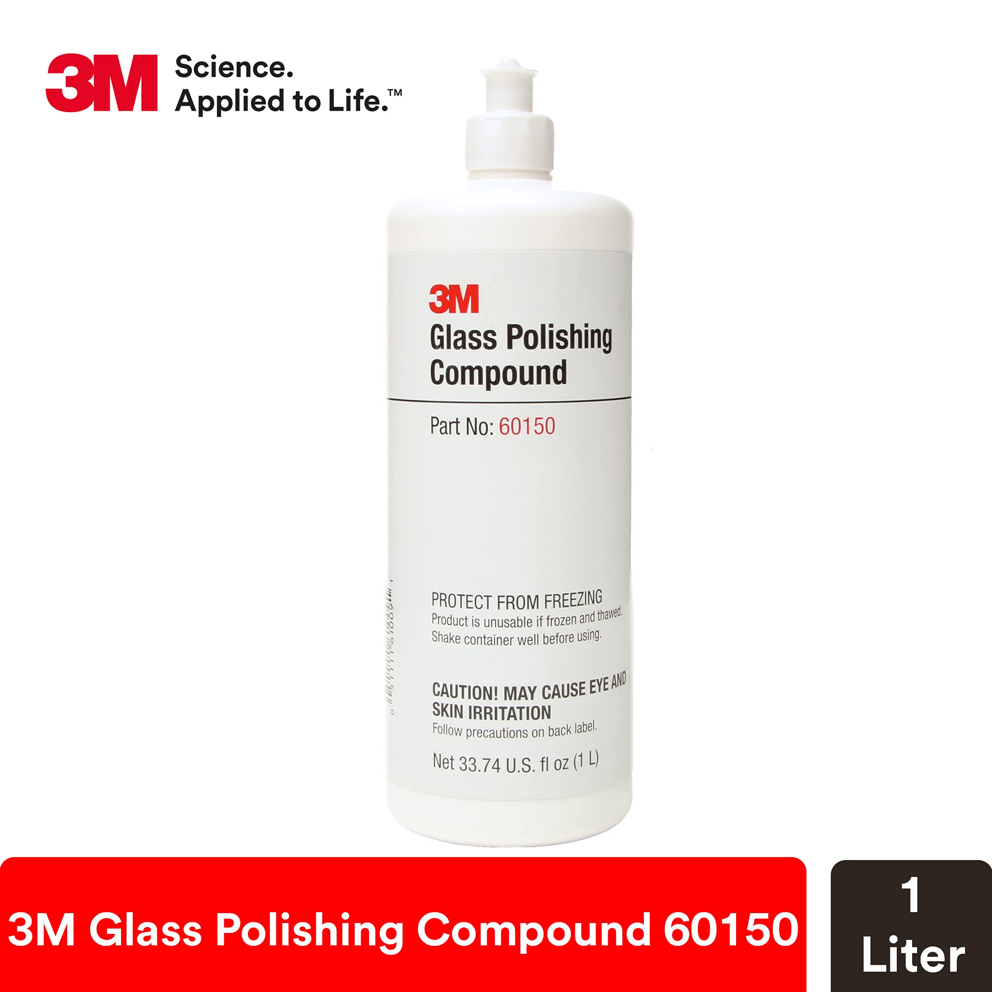 3M Cerium Oxide Glass Polishing Compound – Defect Repair & Scratch Remover for Glass, Windshield, Mirrors – Permanently Removes Fine Scratches, Swirl Marks, Water Spots – Perfect for Auto Glass, Windows, and Glassware Restoration