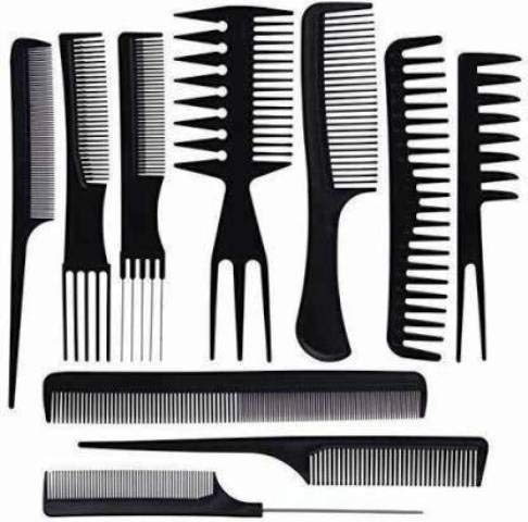 Boosty® 10-Piece Professional Hair Brush & Comb Set - Hygienic Plastic Styling Combs for Men & Women - Perfect for Salon, Travel, Home & Daily Hair Care